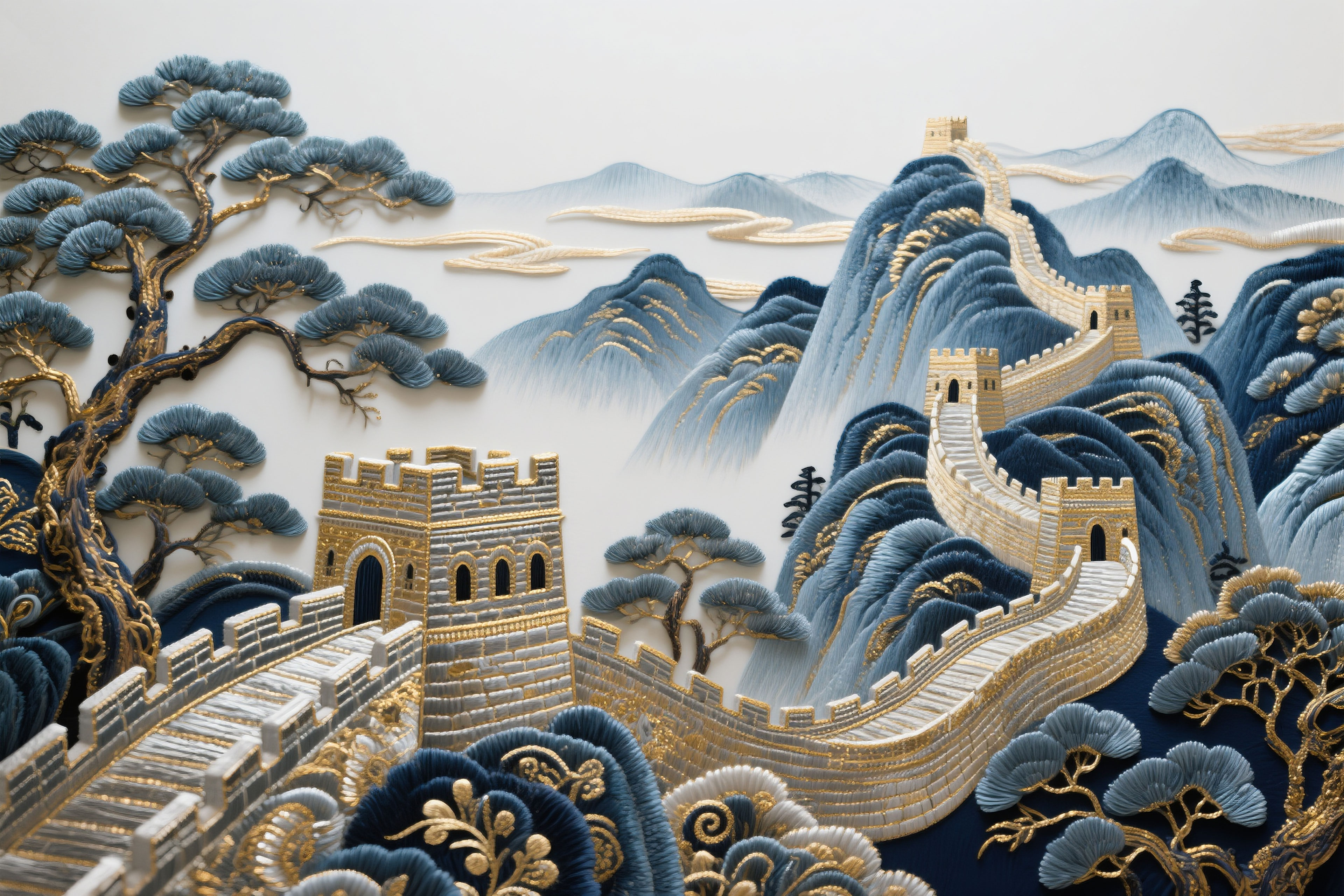 立体刺绣 I 中国秀丽山河