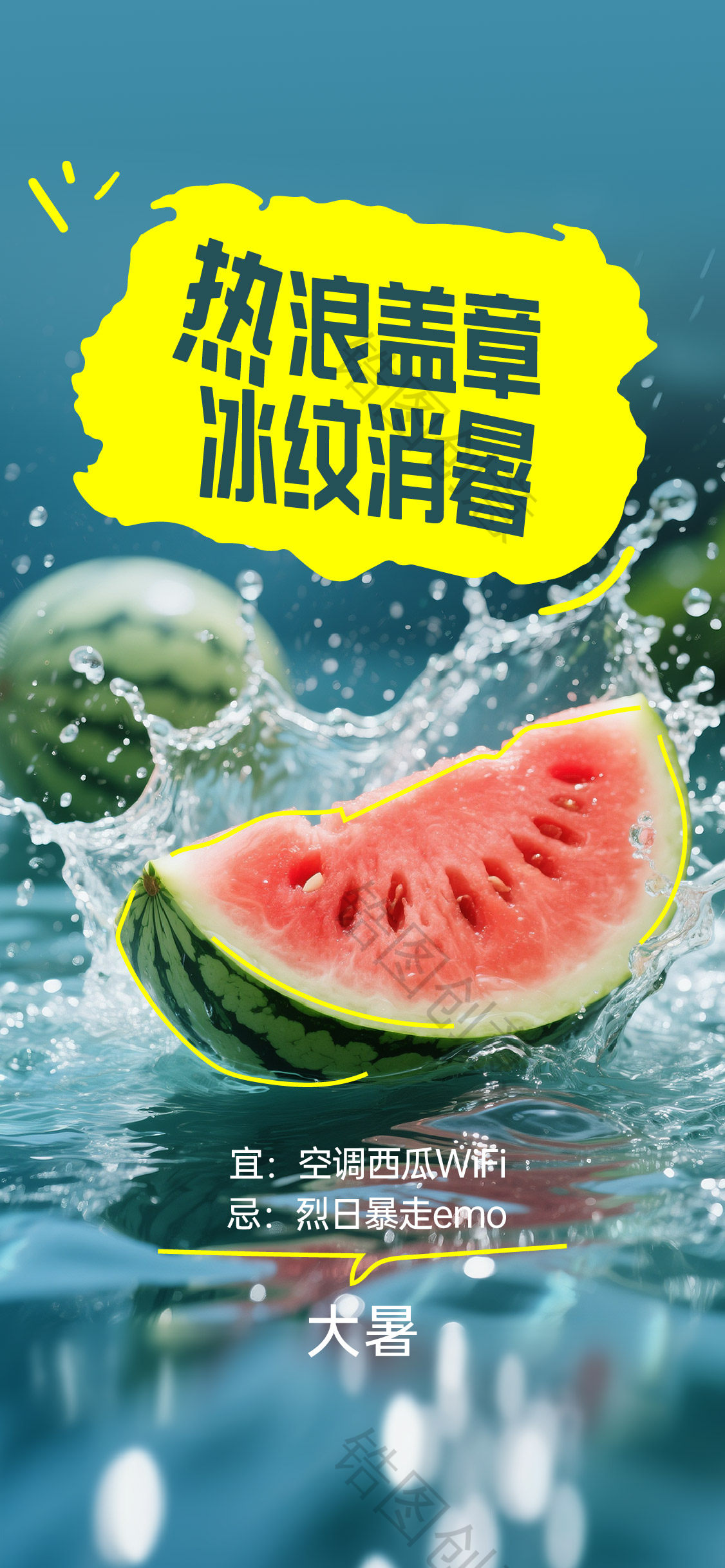 大暑小暑夏日节气海报