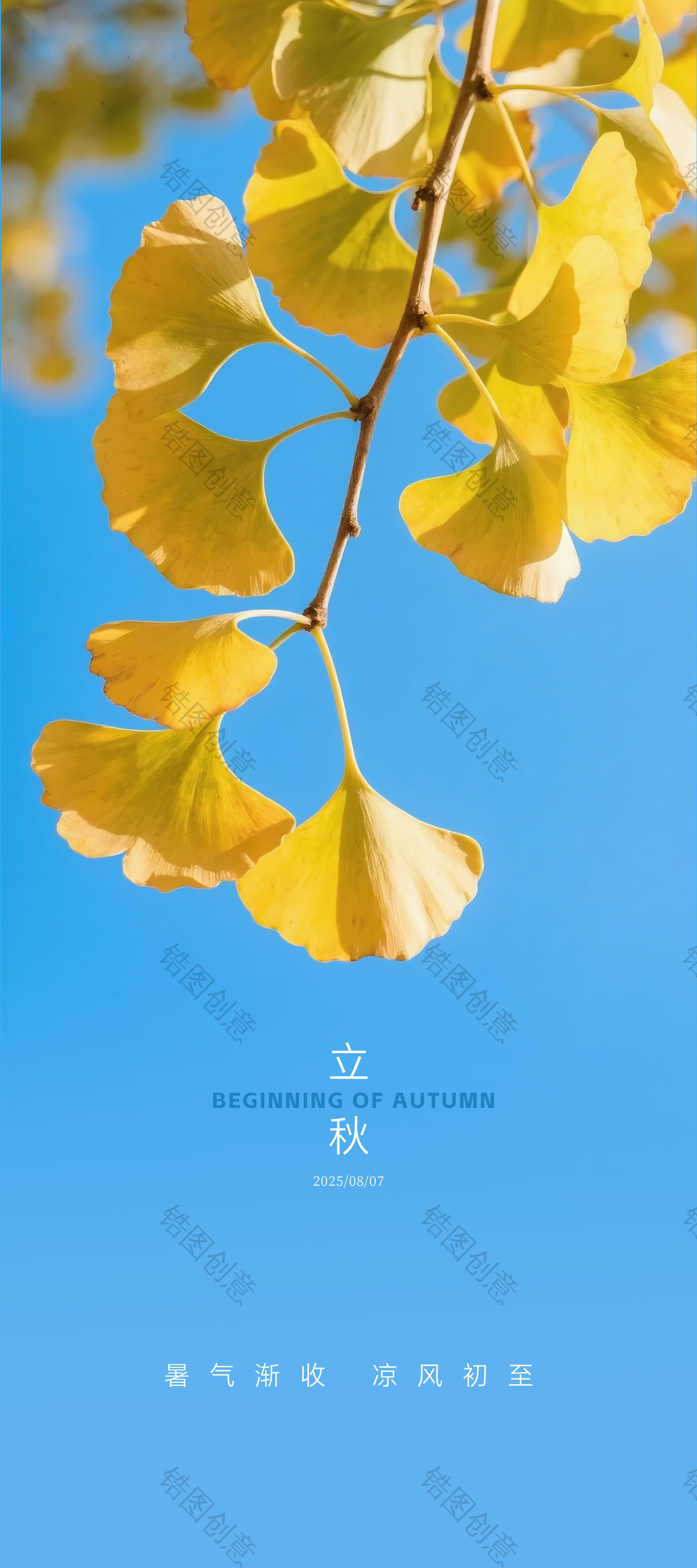 立秋秋分处暑节气海报