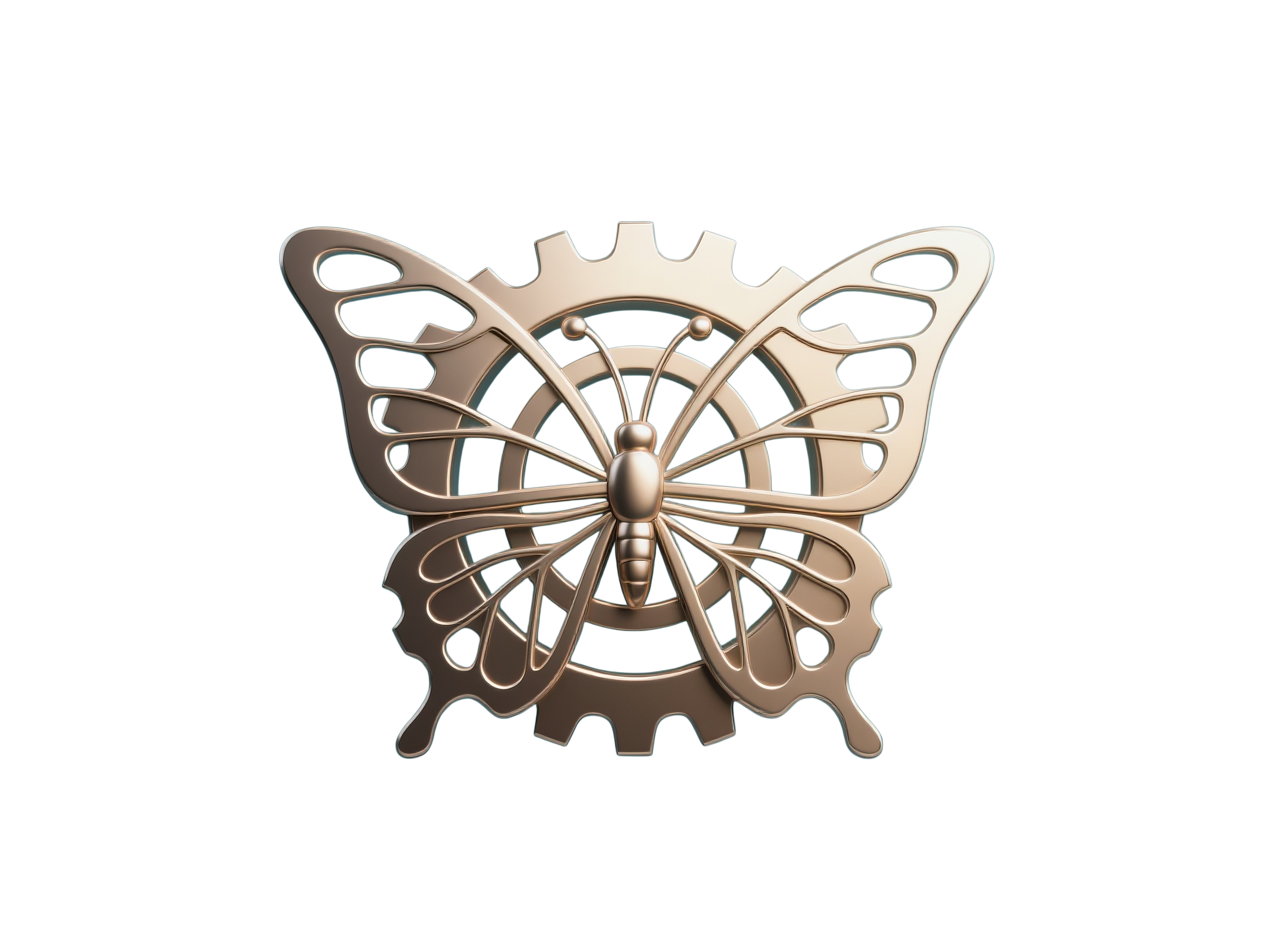 3d金属质感蝴蝶元素