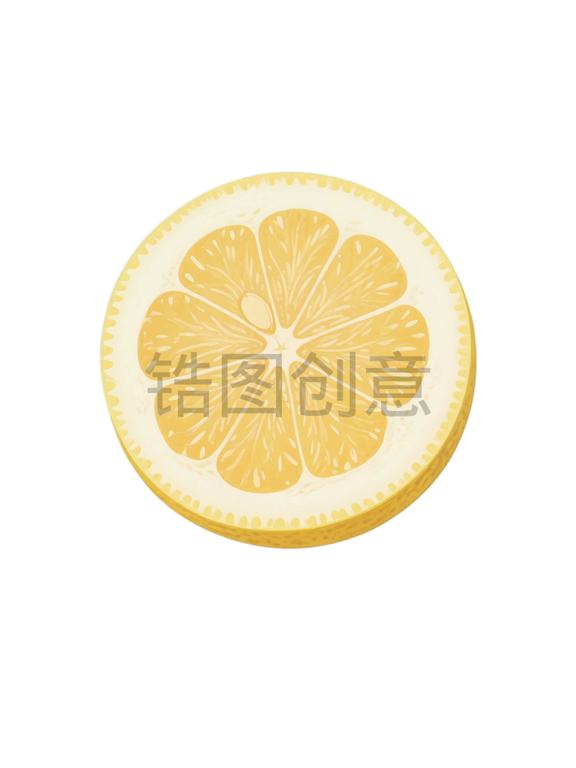 橙子写实插画元素