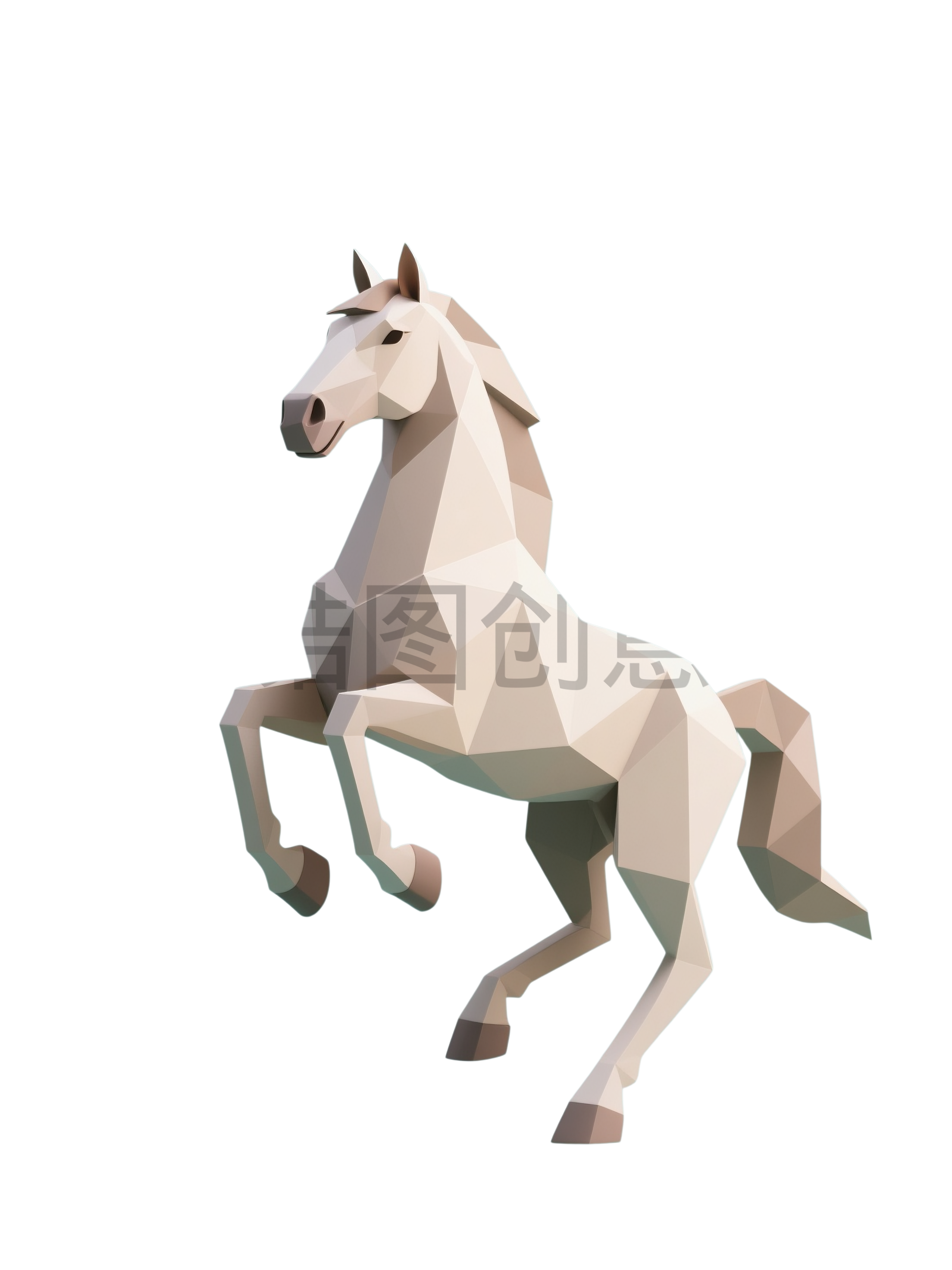 3d立体块面马骏马元素