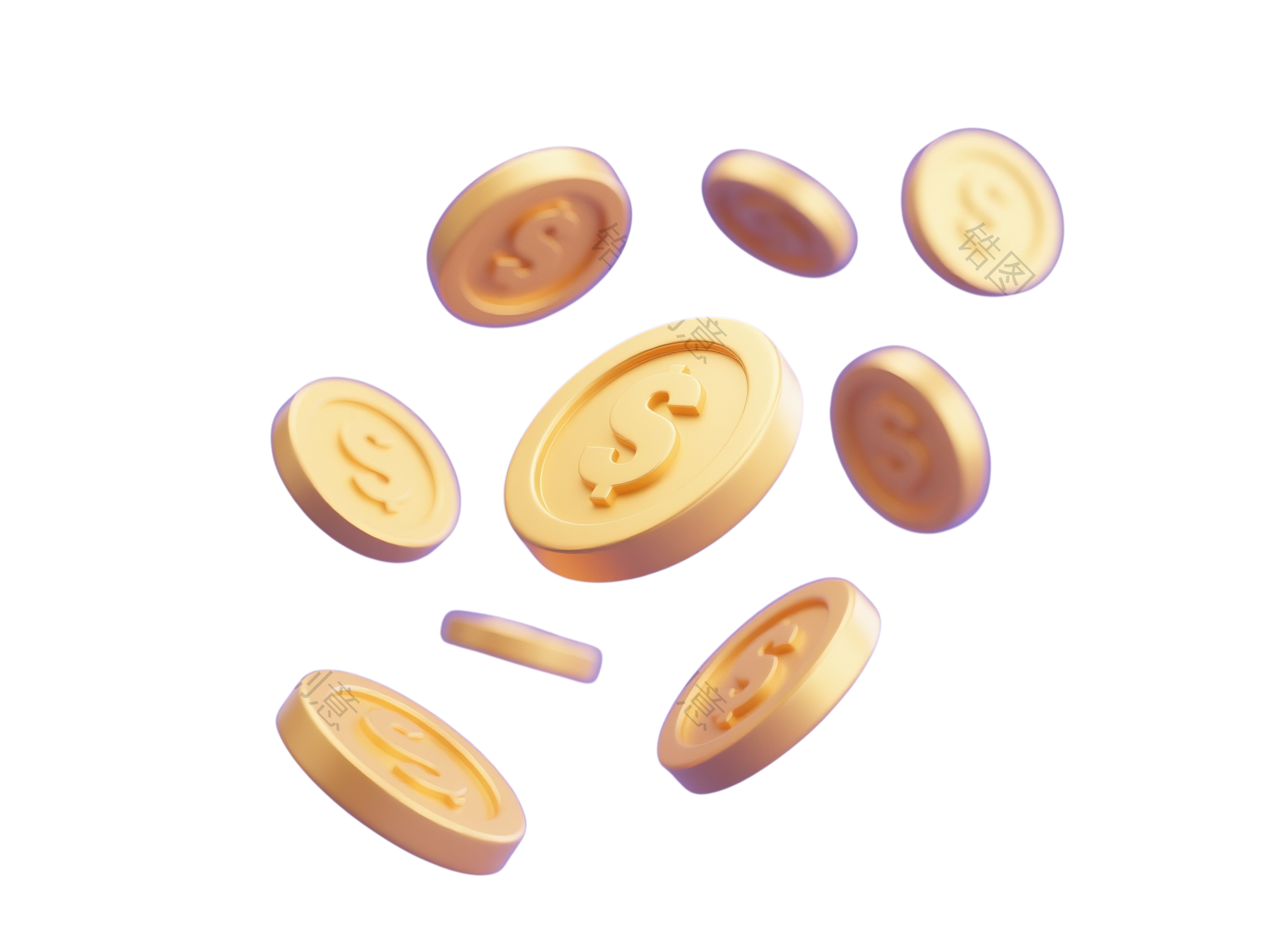钱币金币3d元素