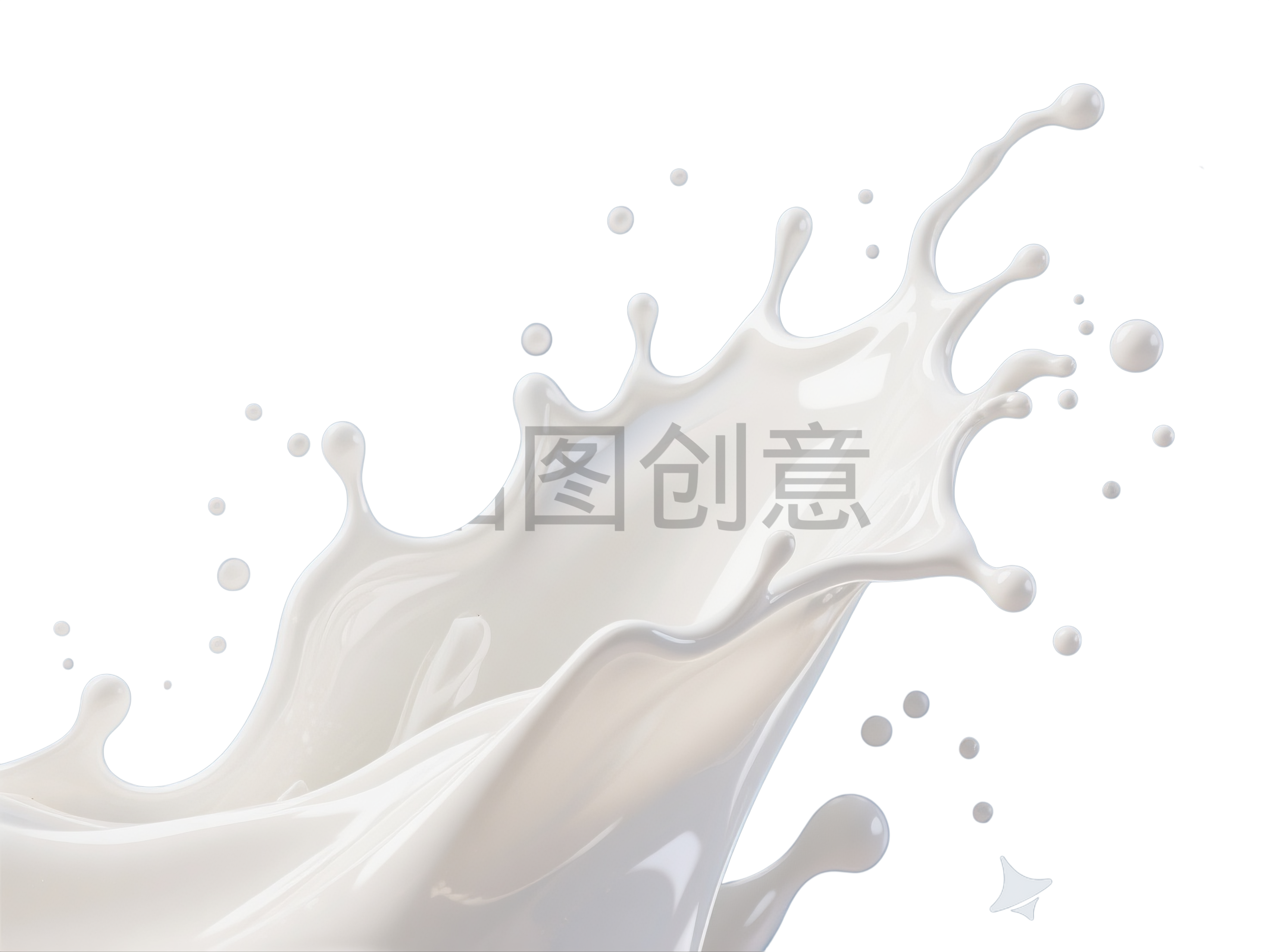 溅起浪花，飞溅感，液体，流动感，激流，干净的乳白色元素