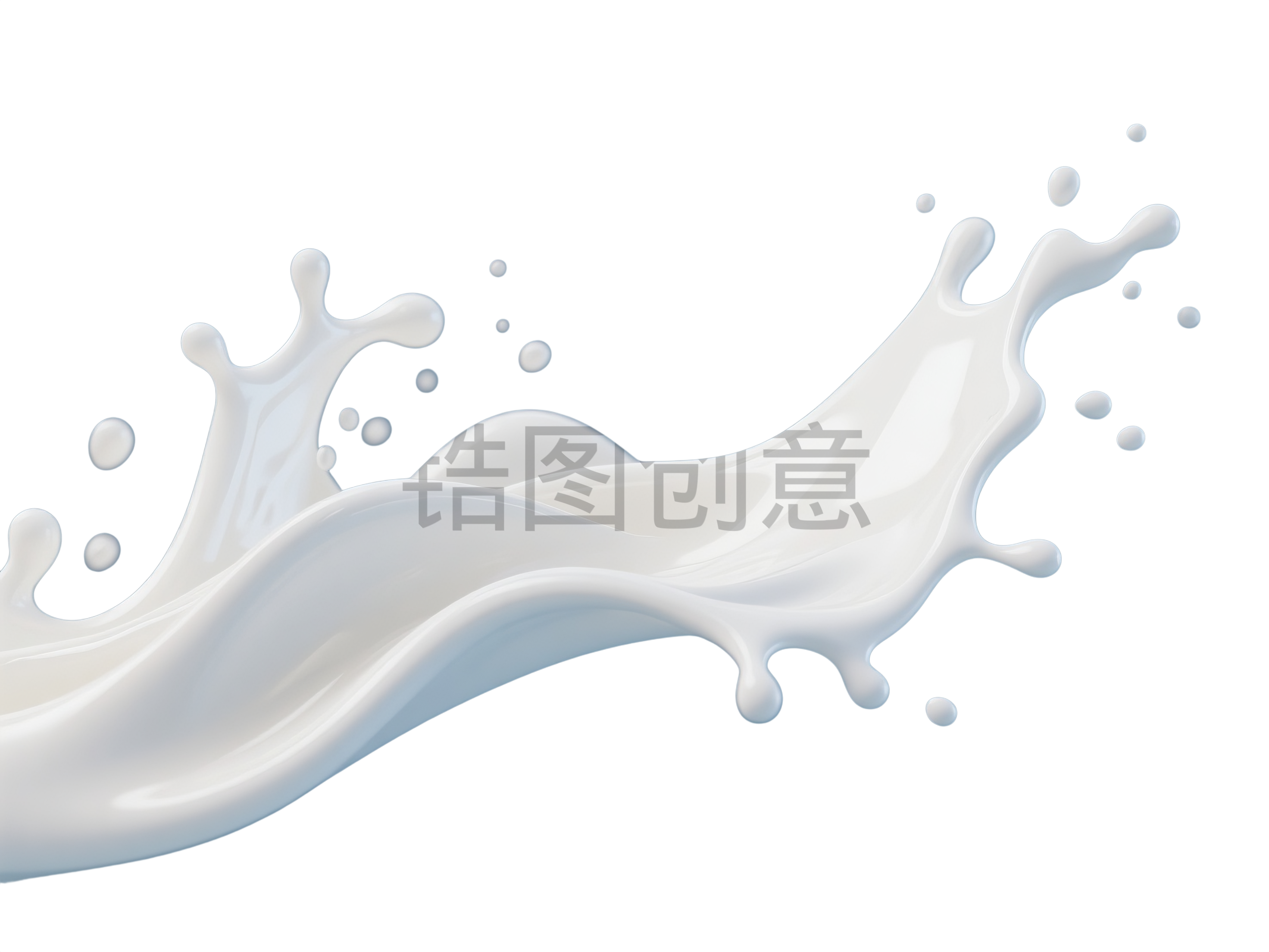 溅起浪花，飞溅感，液体，流动感，激流，干净的乳白色元素