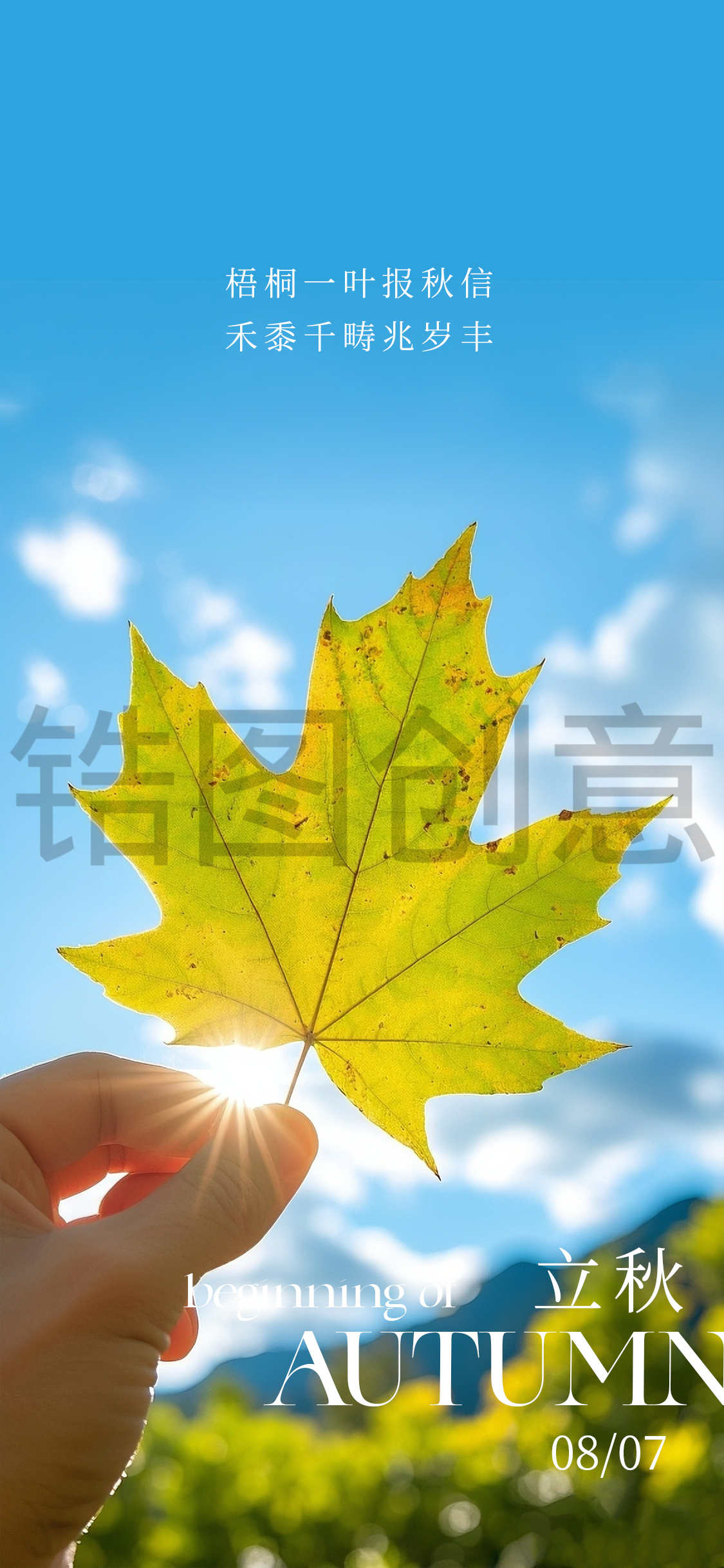 秋天立秋秋分秋天节气海报