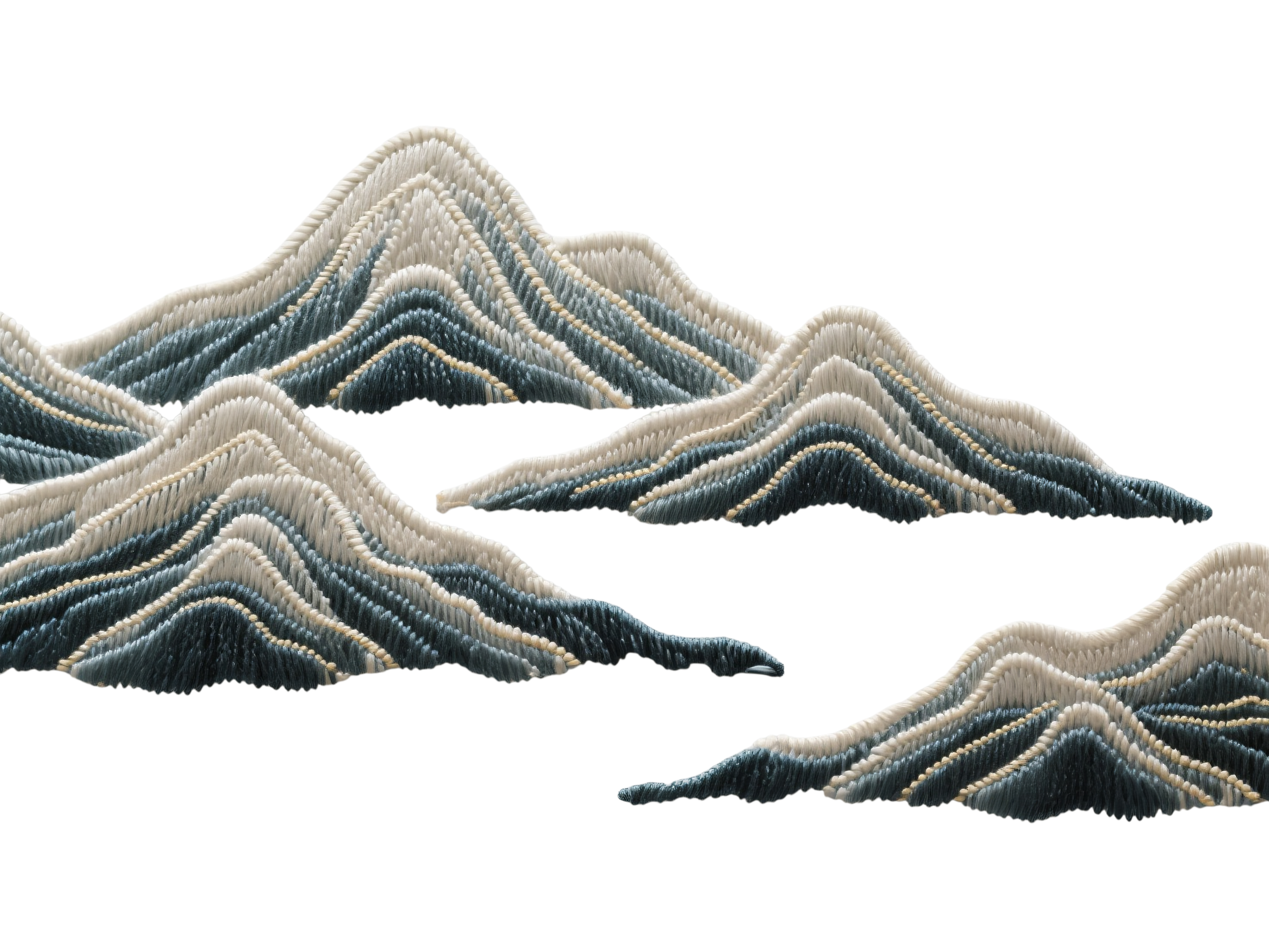 刺绣山元素