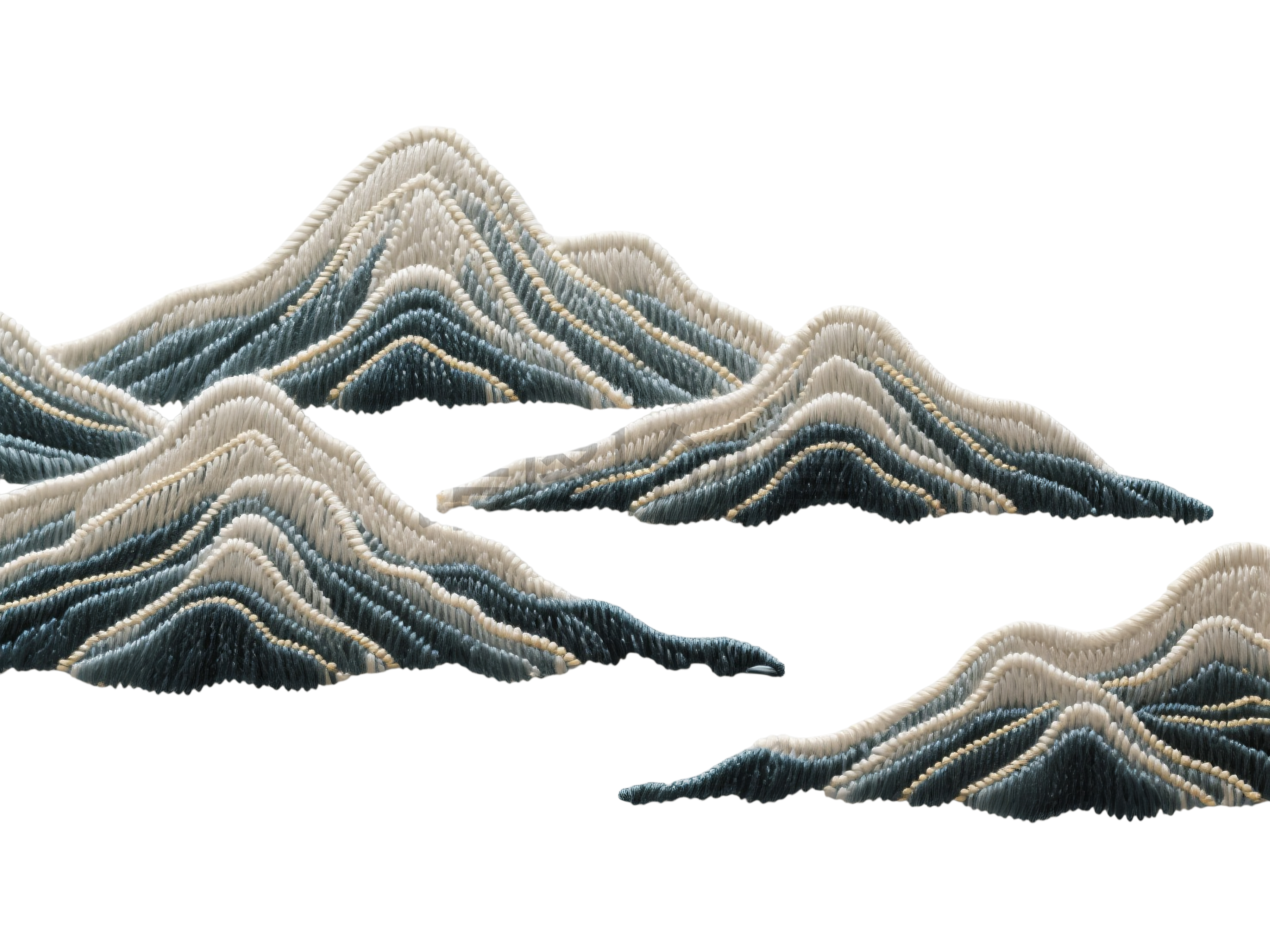 刺绣山元素