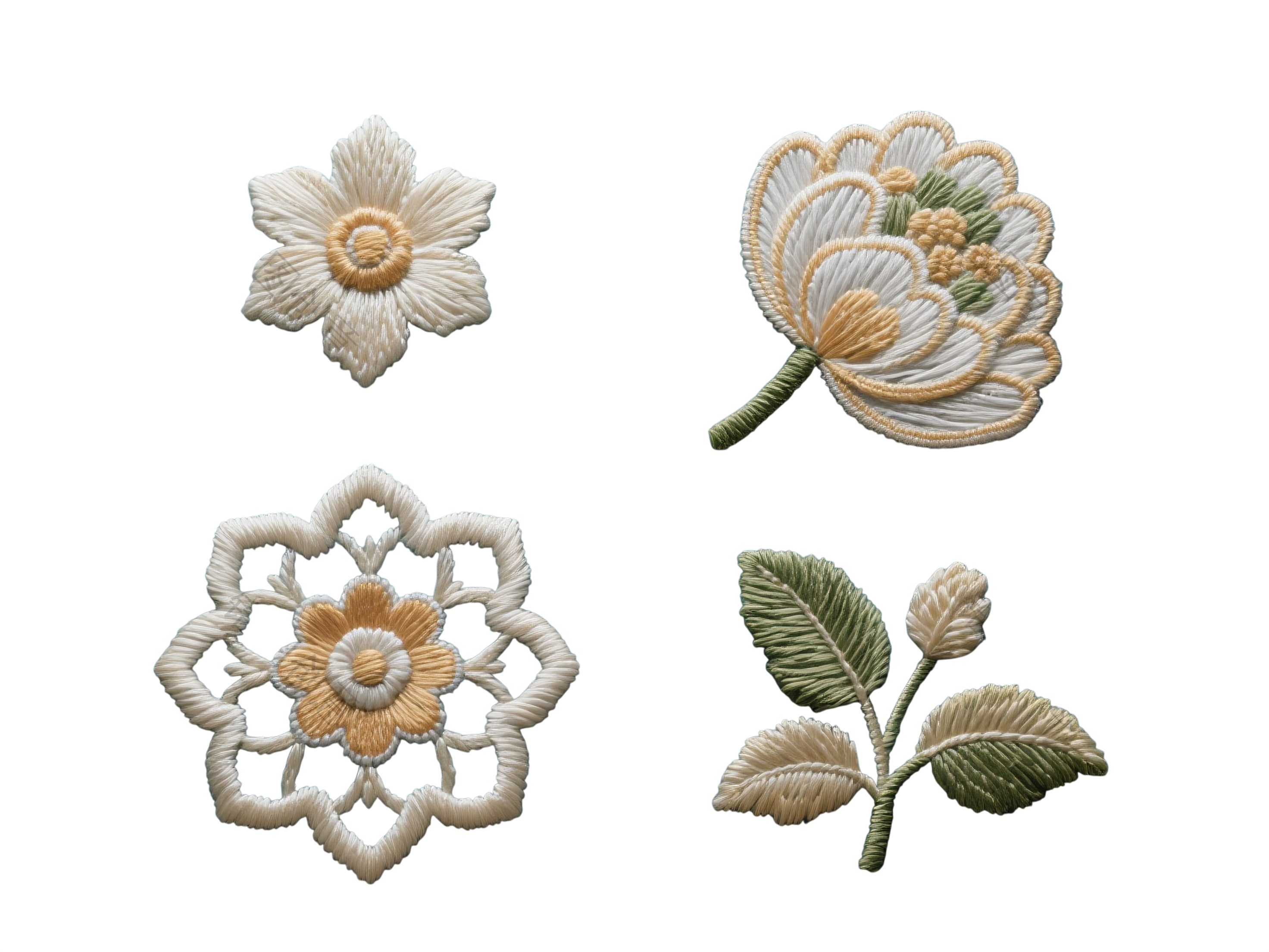 刺绣花元素