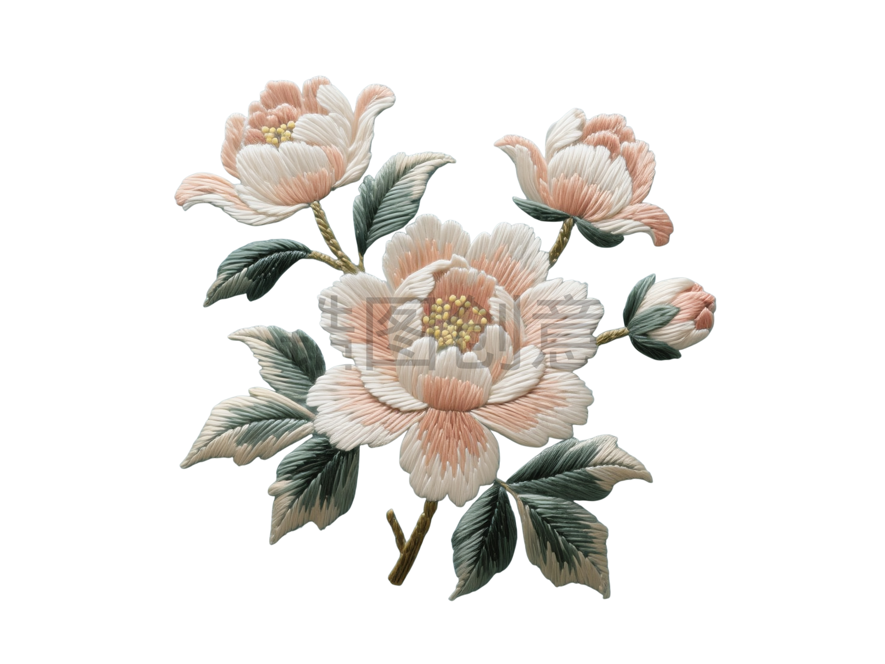 国风刺绣花元素