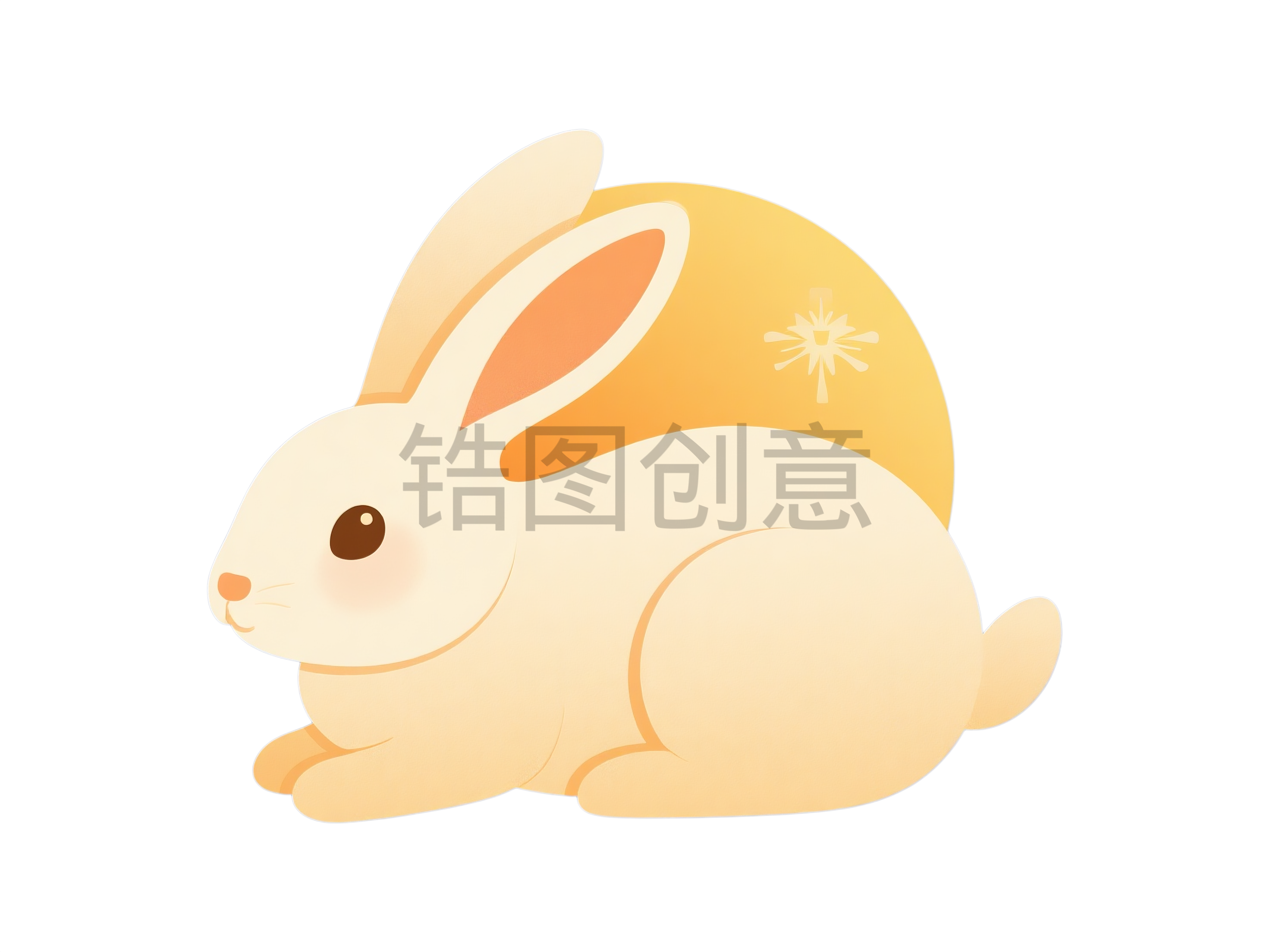 兔子中秋节卡通元素