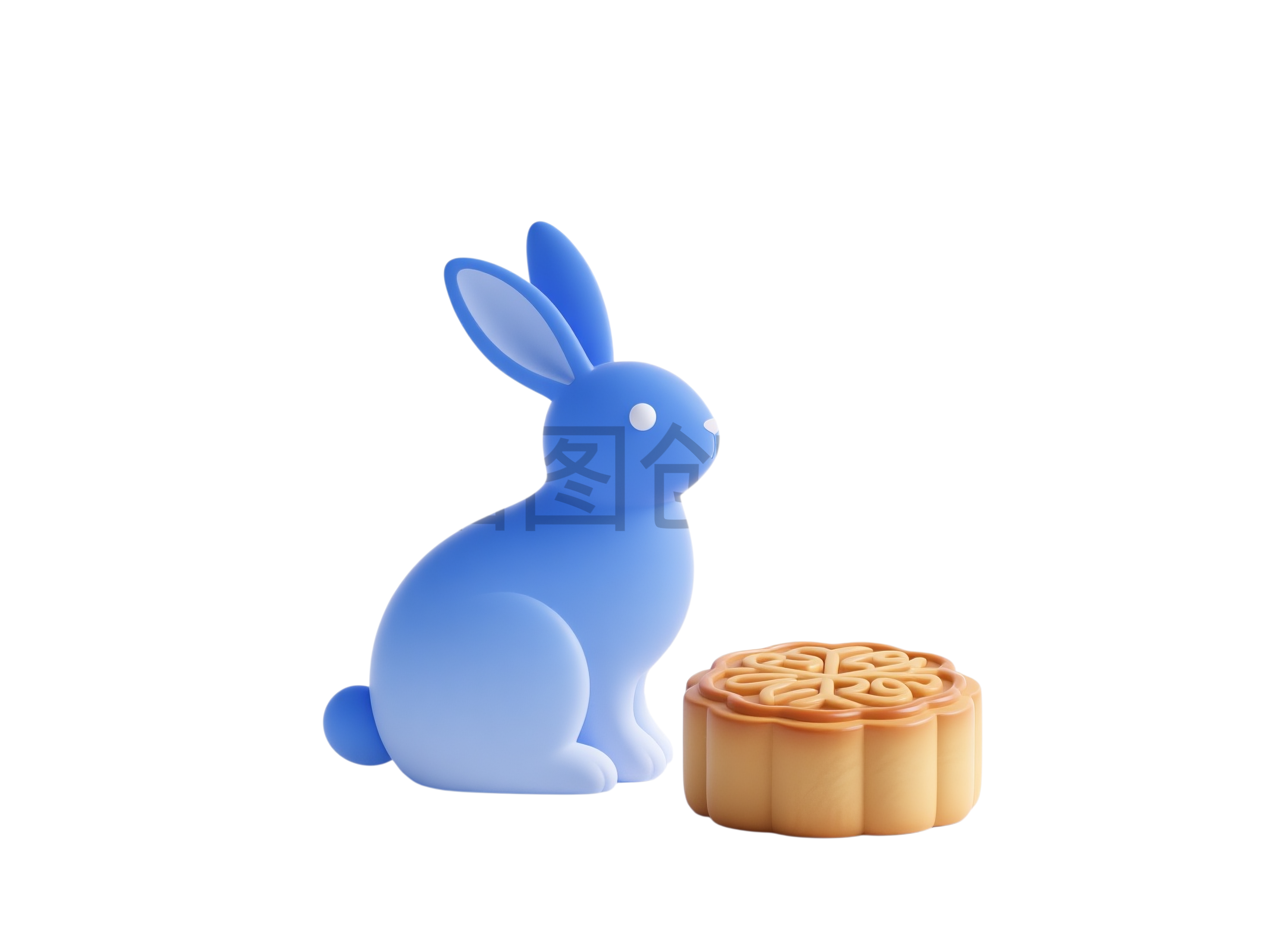 玉兔兔子月饼中秋节卡通元素
