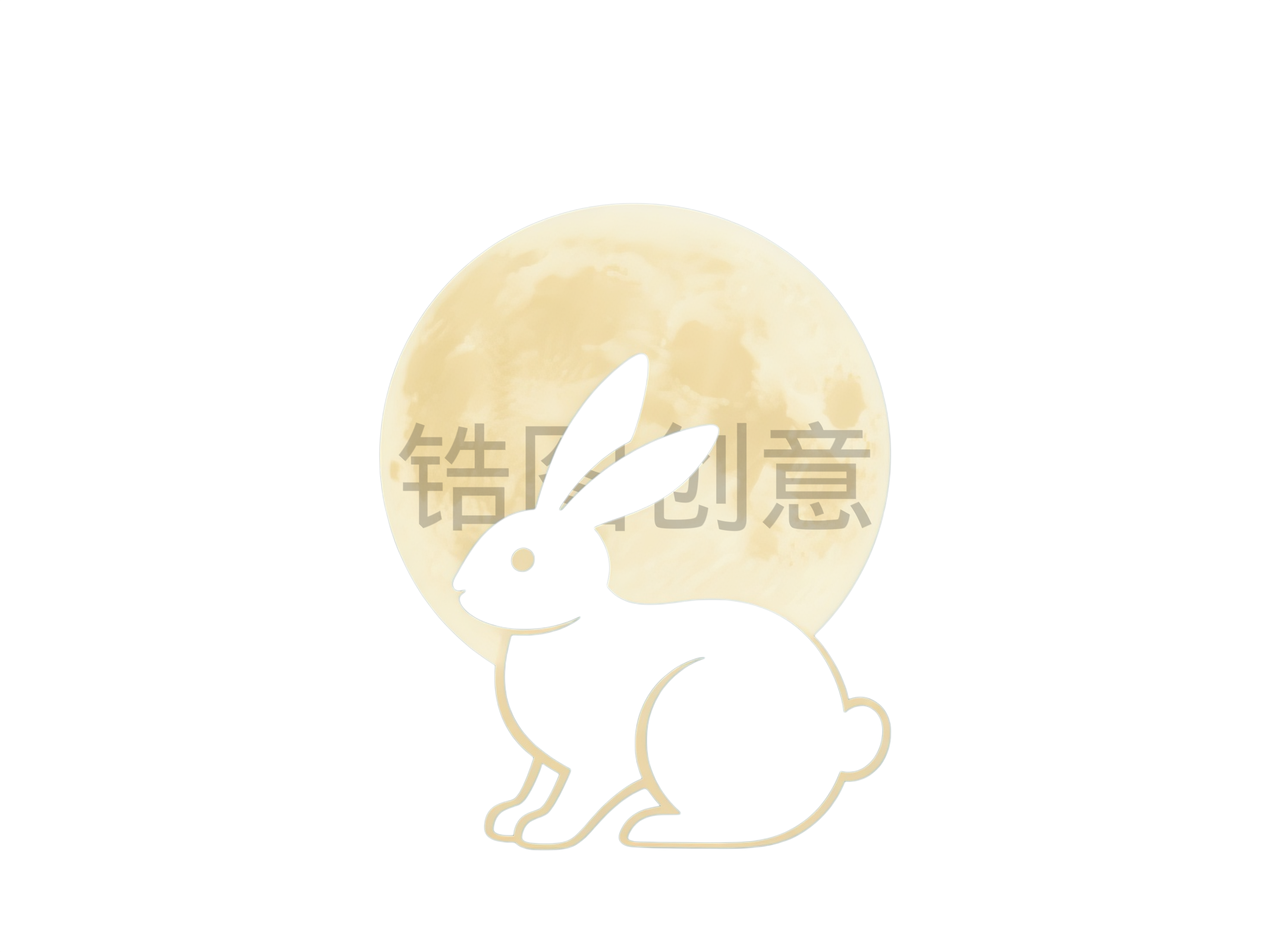玉兔兔子中秋节卡通元素