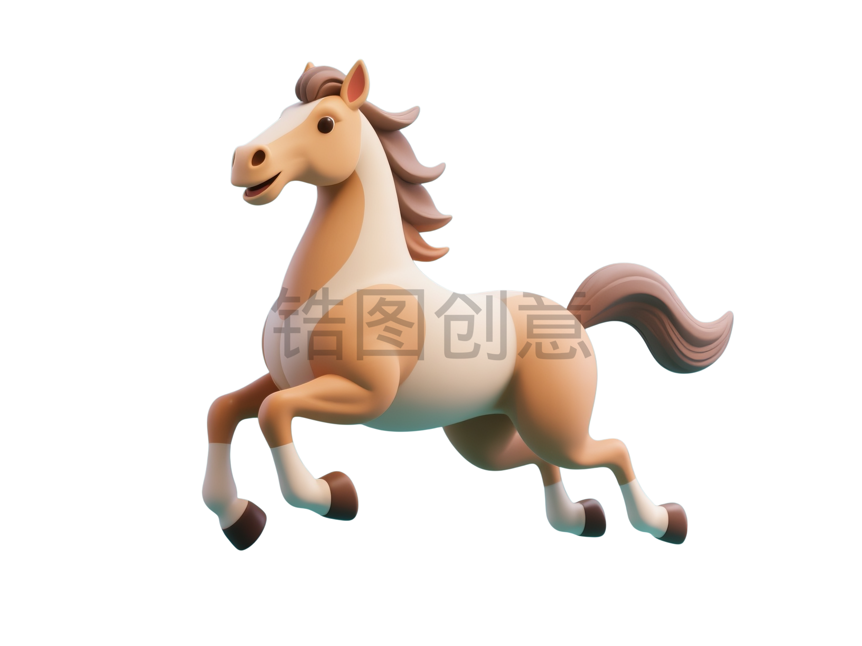 动物系列几何3d马元素