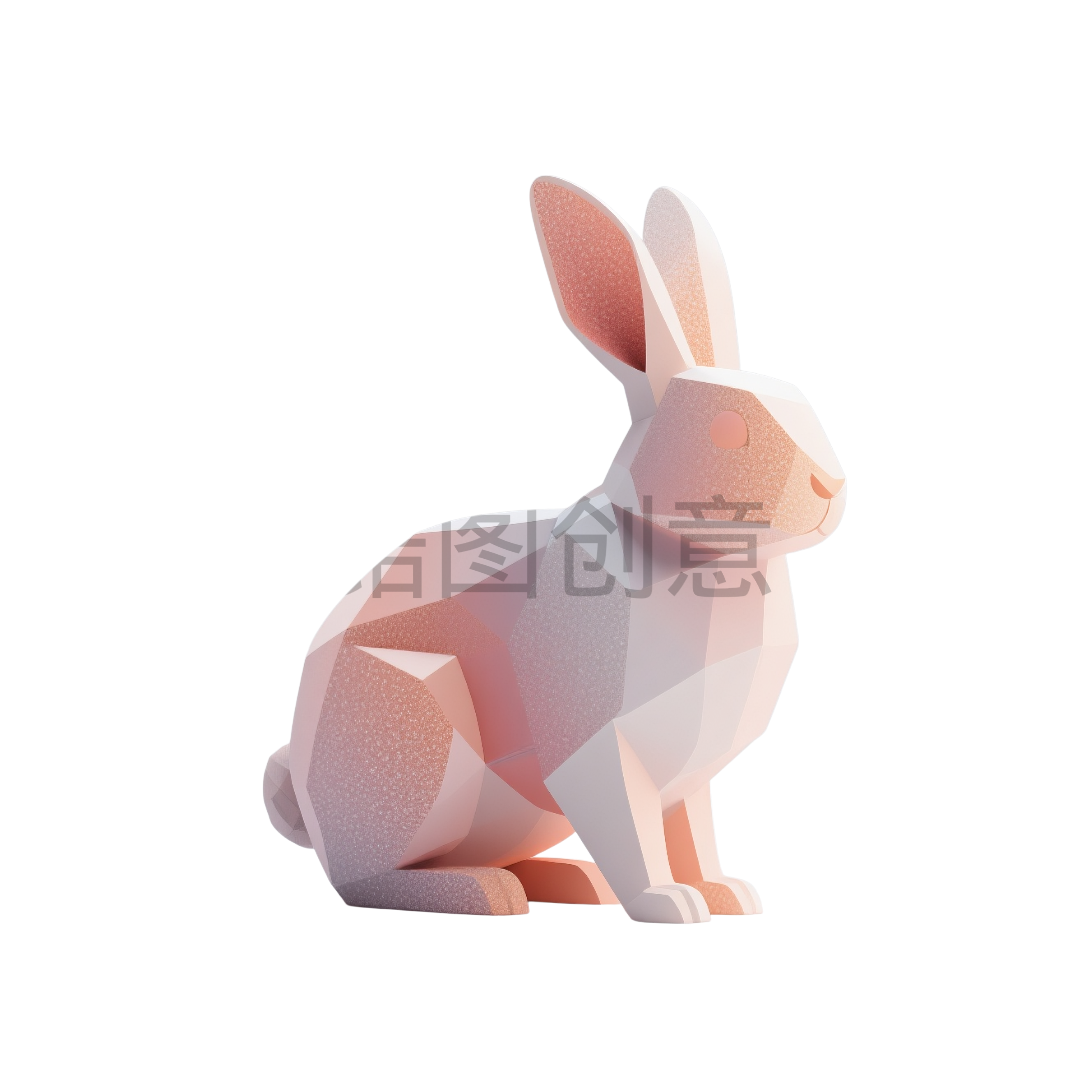 动物系列几何3d兔元素