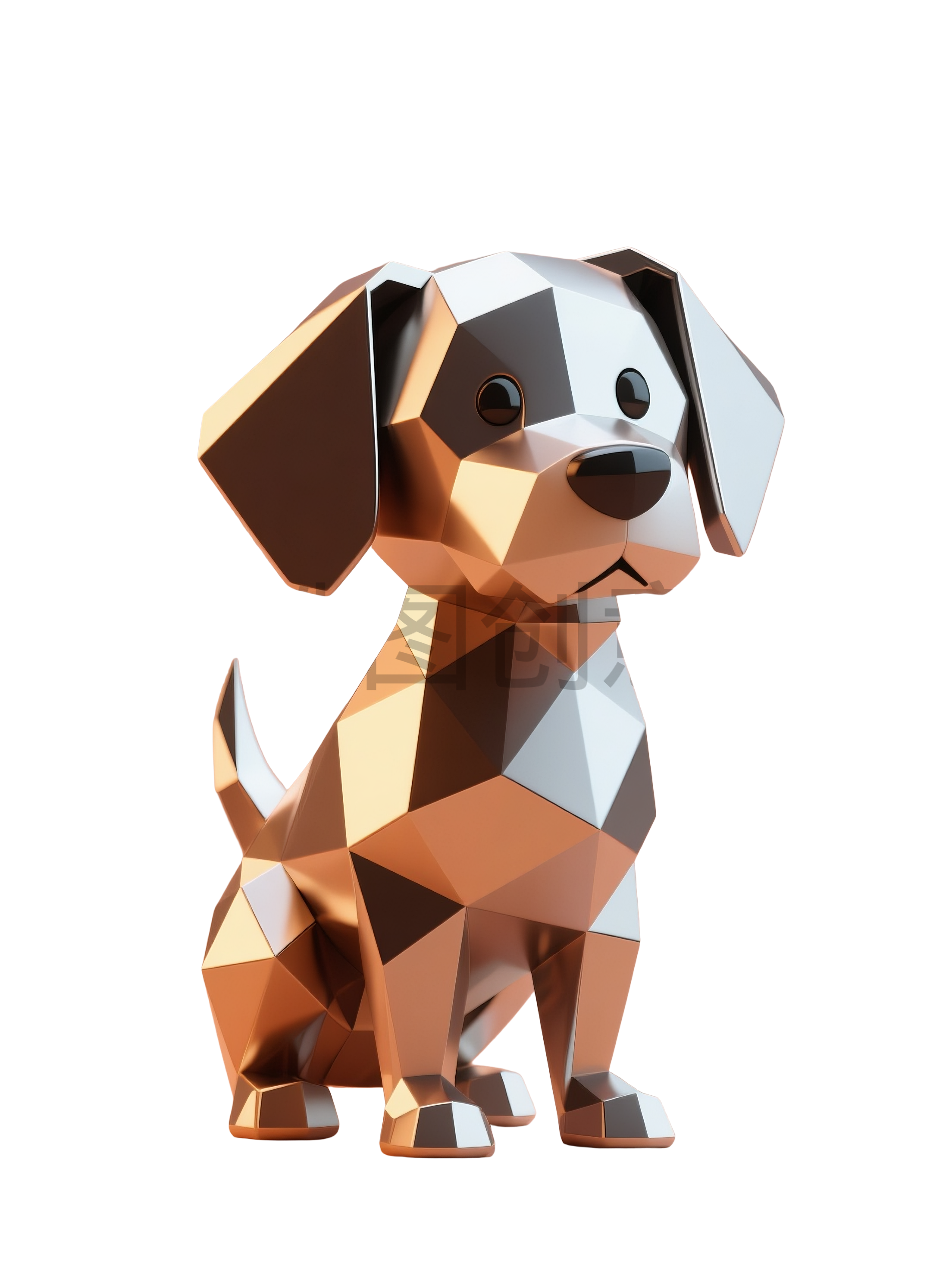 动物系列几何3d狗元素