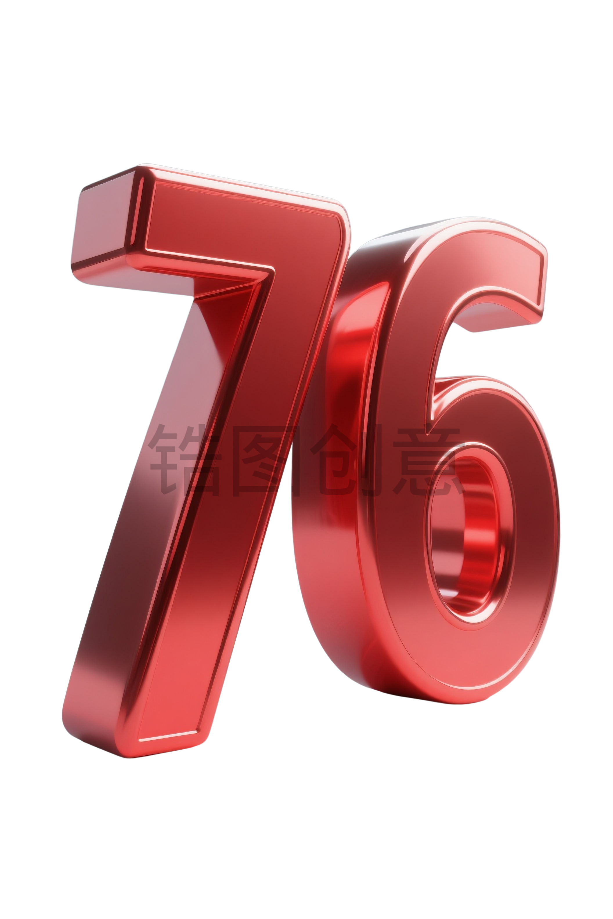 国庆节76周年庆立体字