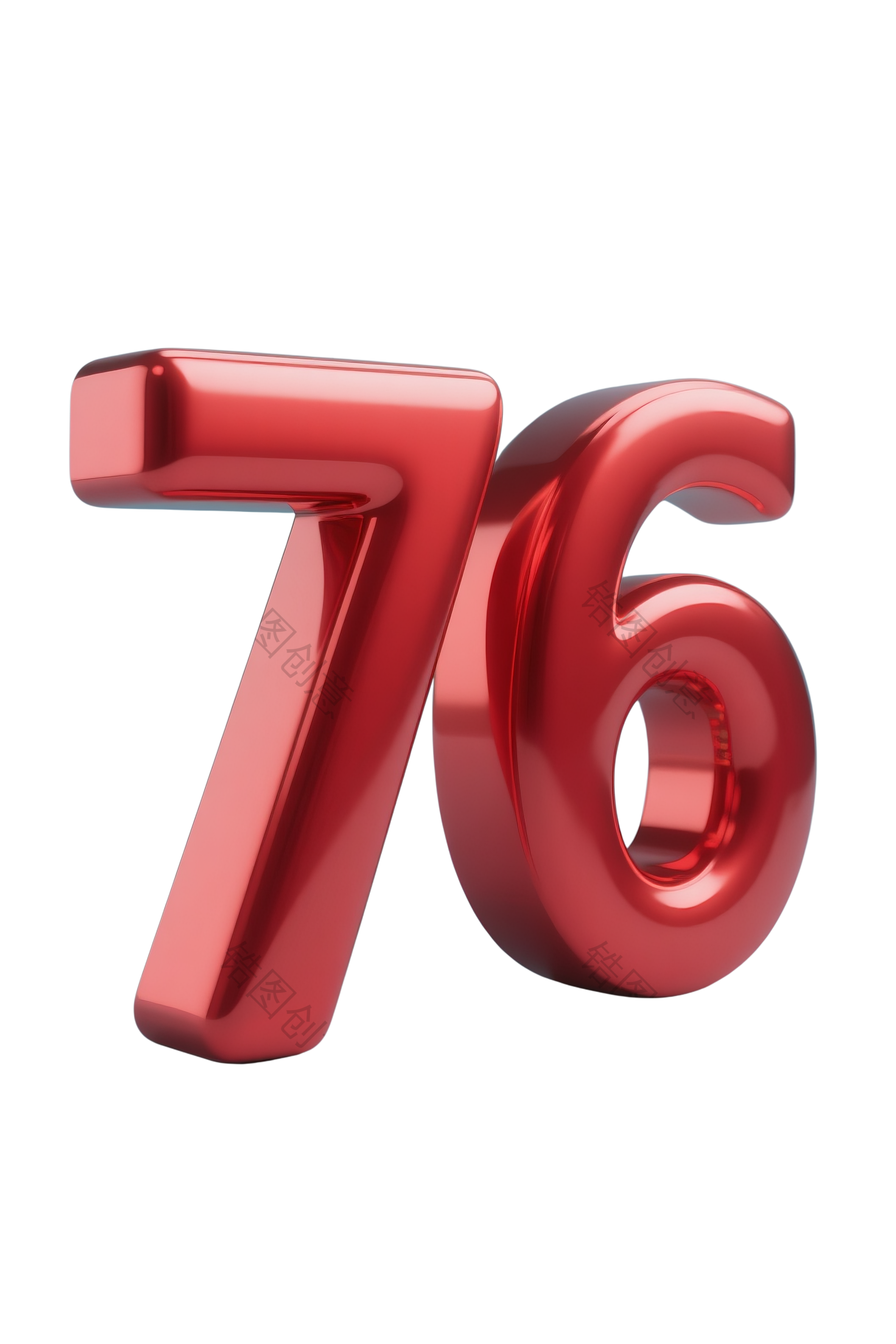 国庆节76周年庆立体字
