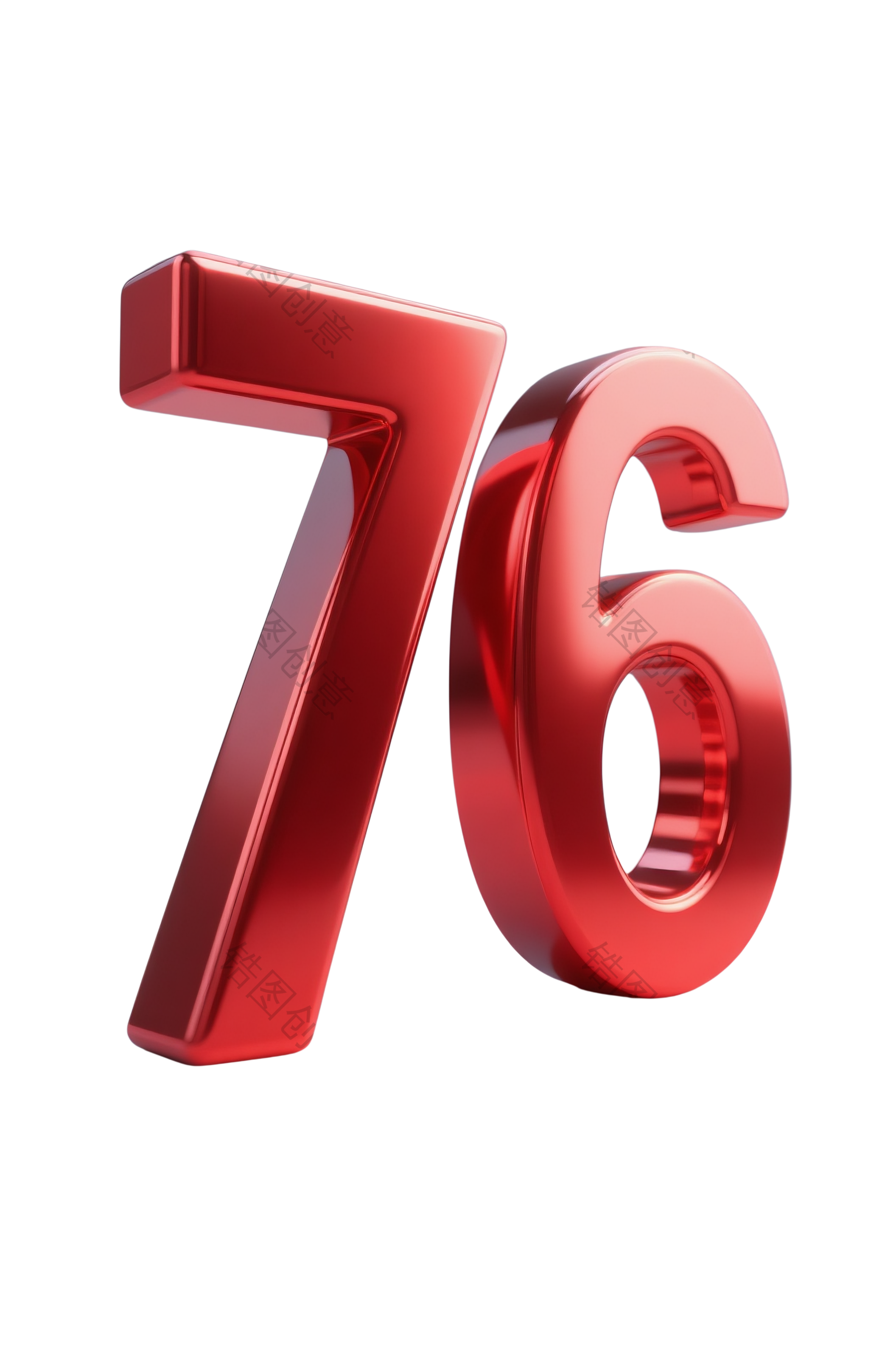 国庆节76周年庆立体字
