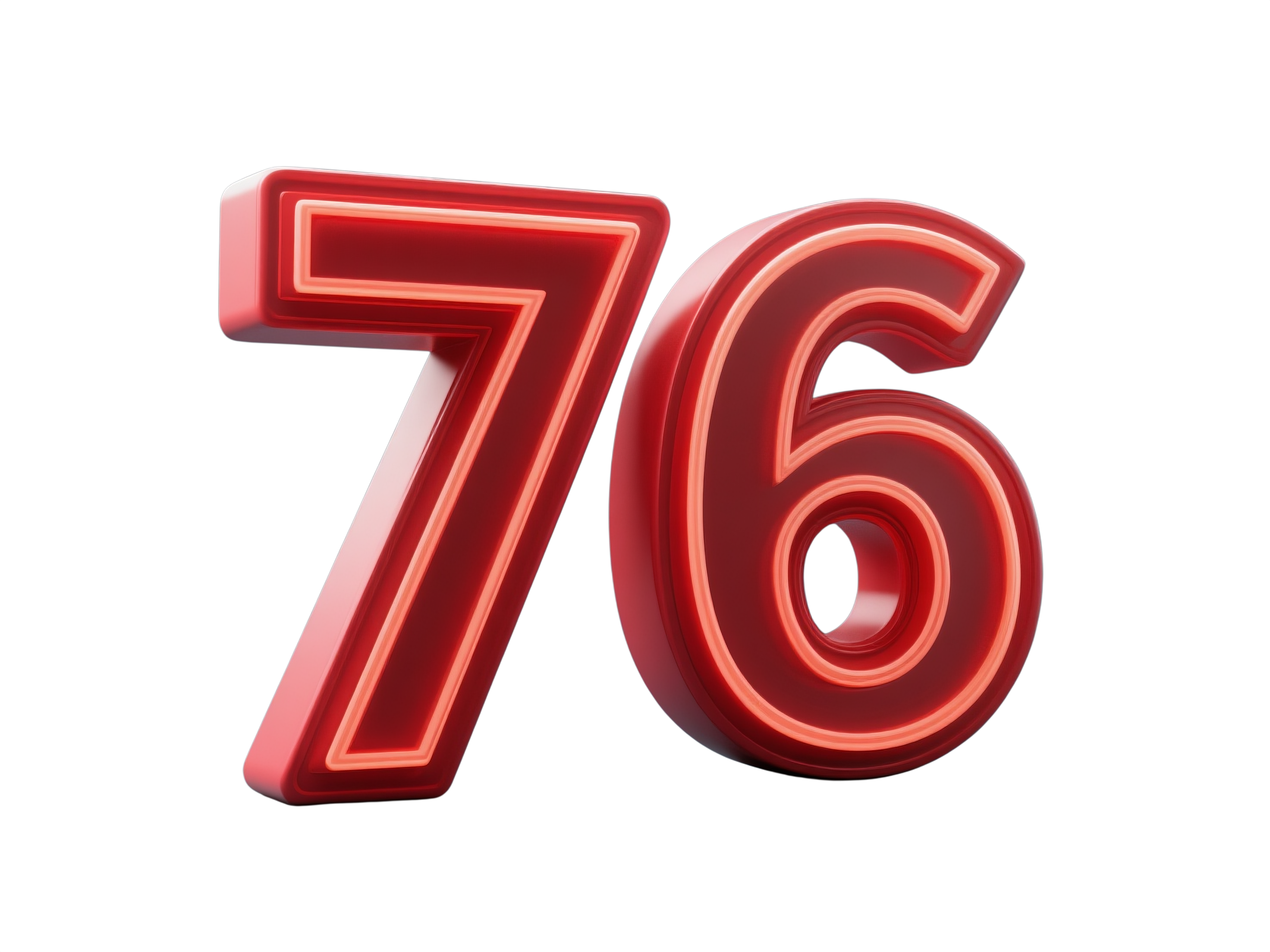 国庆节76周年庆立体字