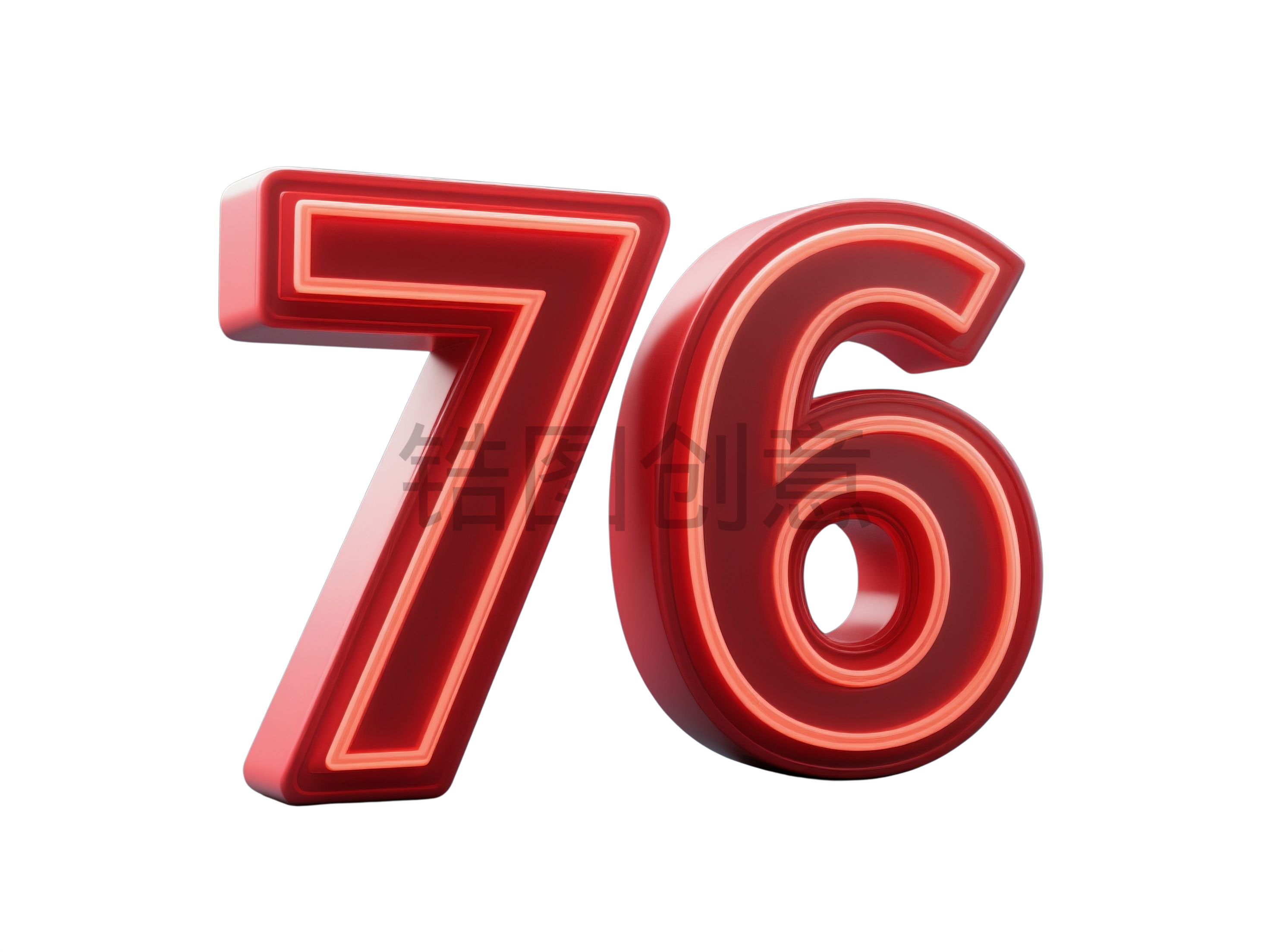 国庆节76周年庆立体字