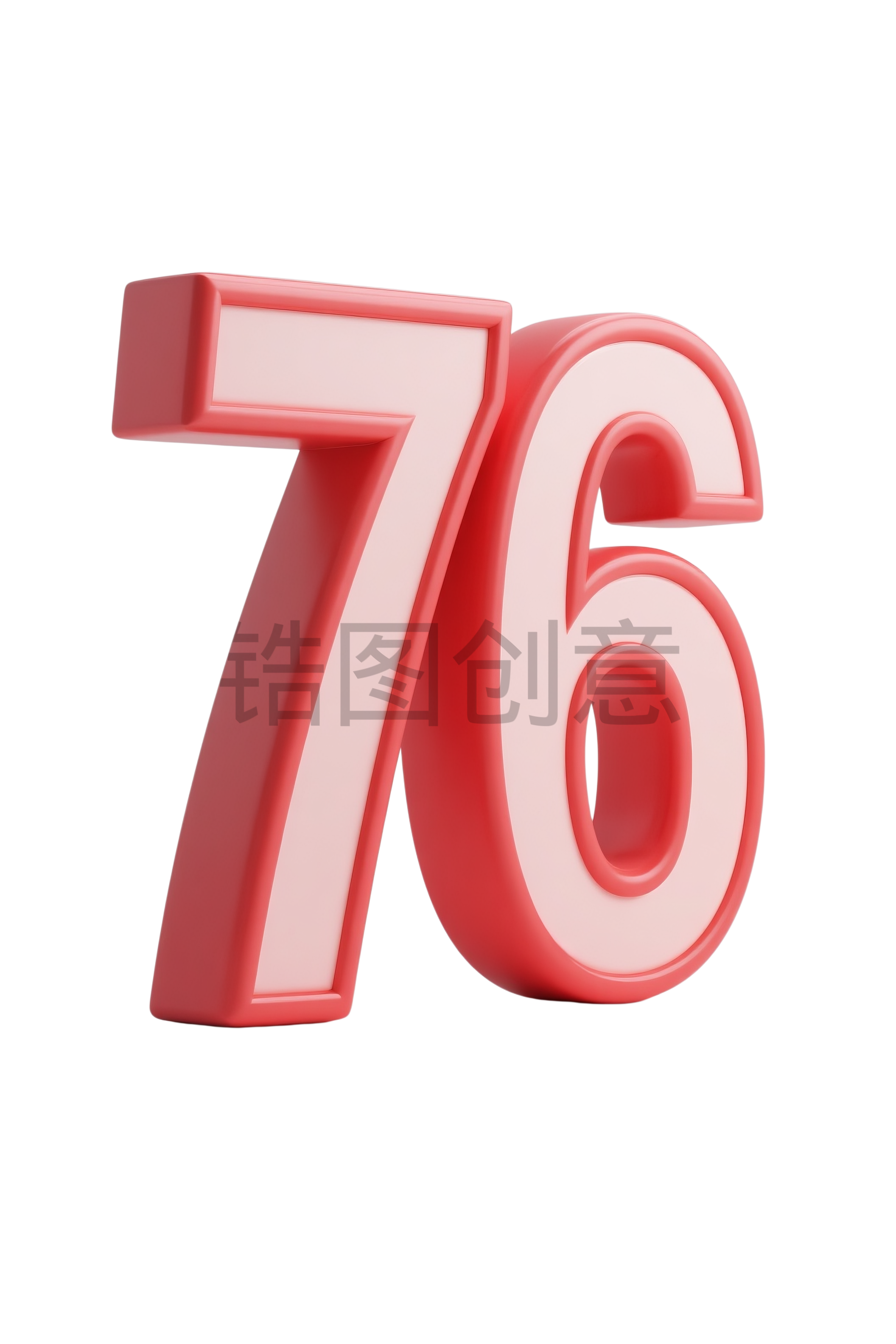 国庆节76周年庆立体字