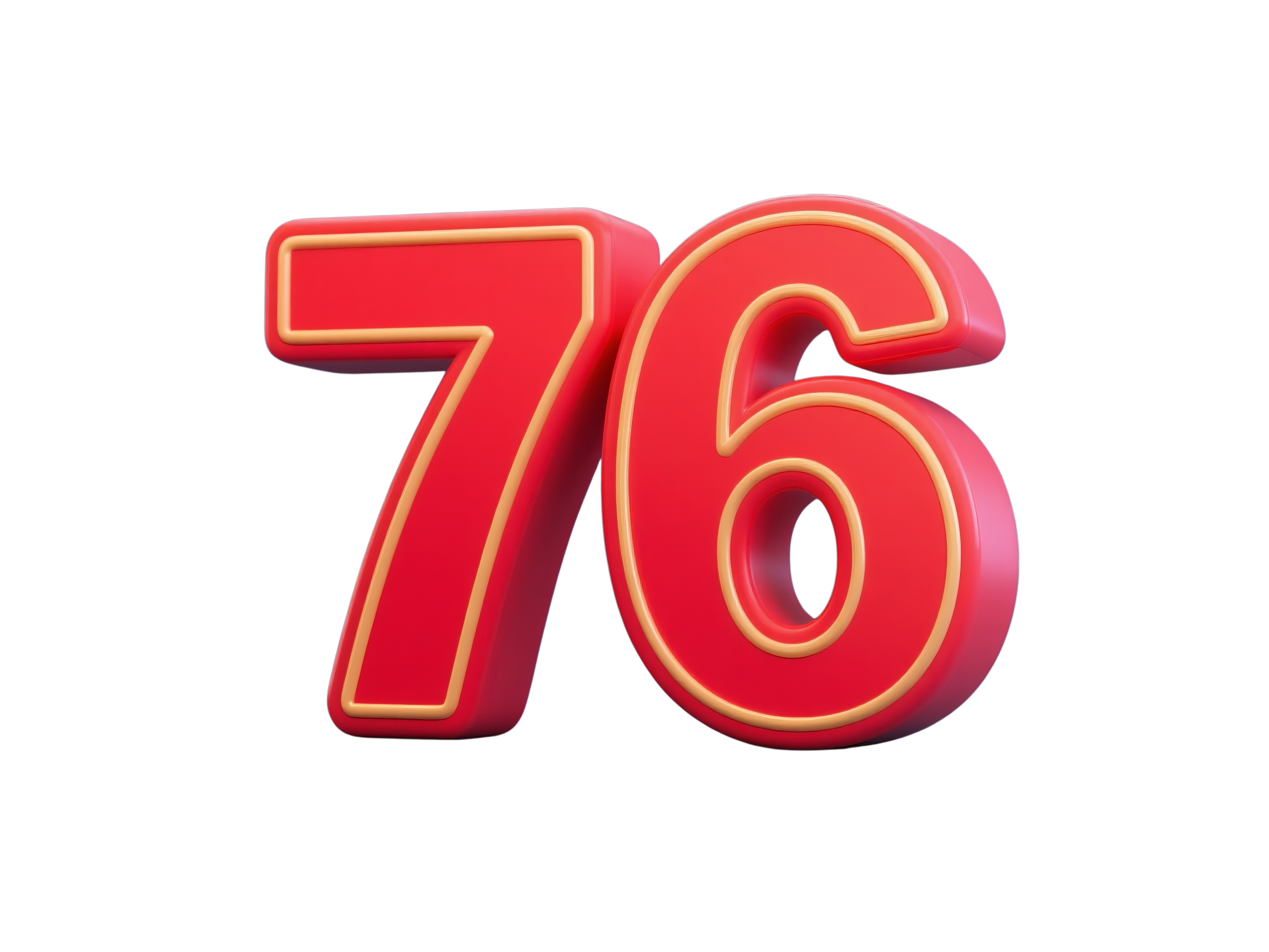 国庆节76周年庆立体字
