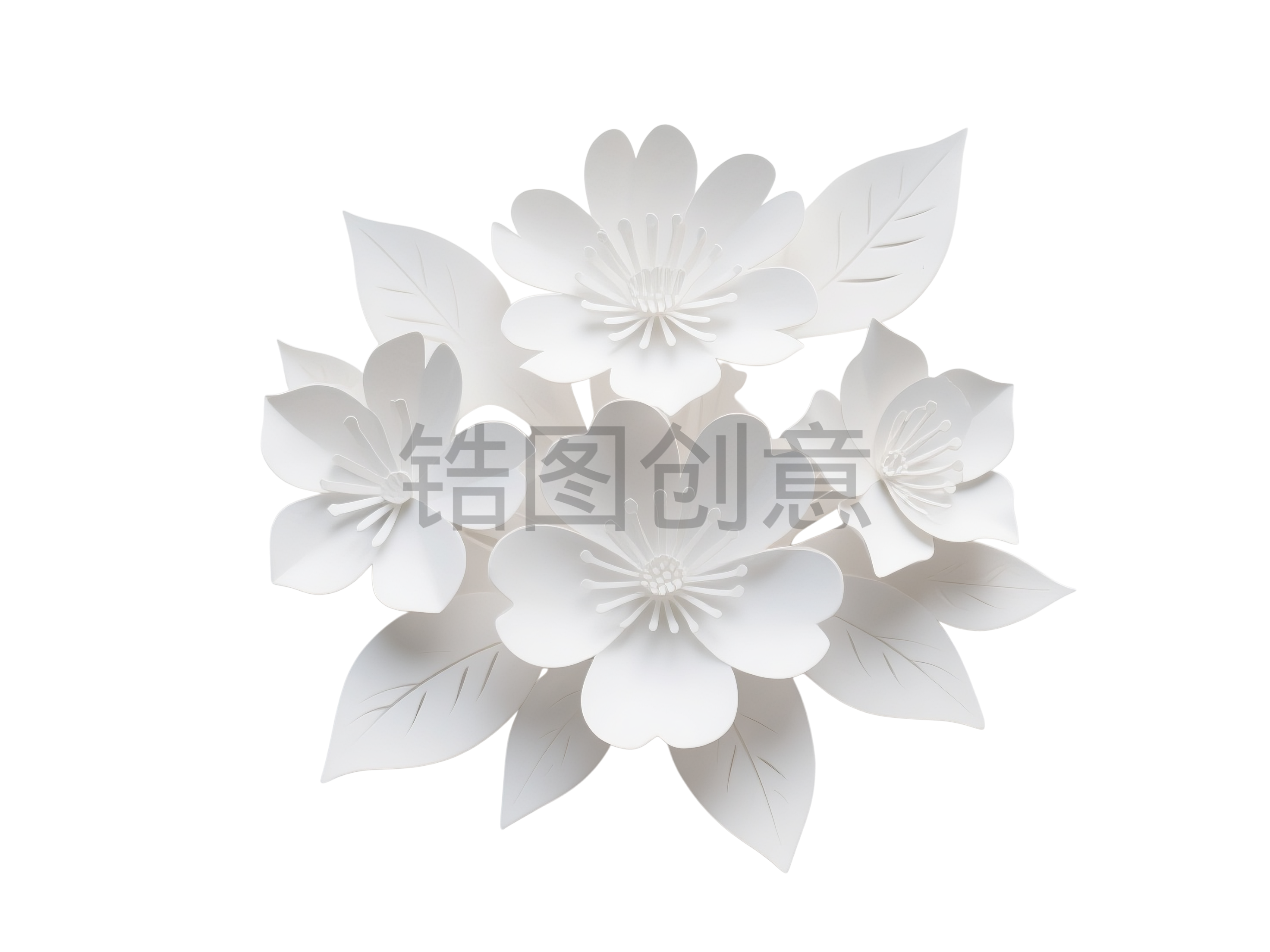 纸雕植物花元素