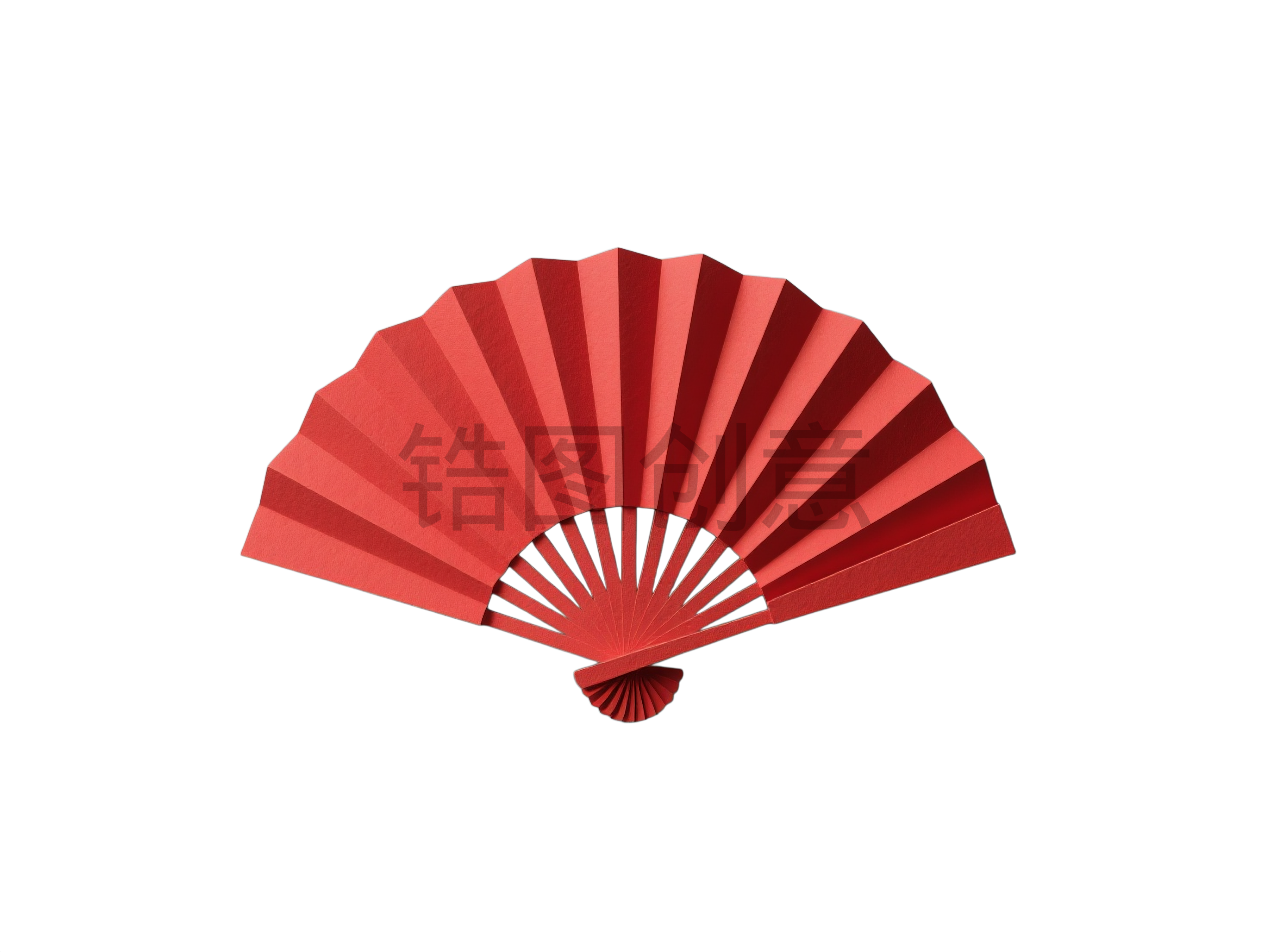 纸雕国风纸扇元素