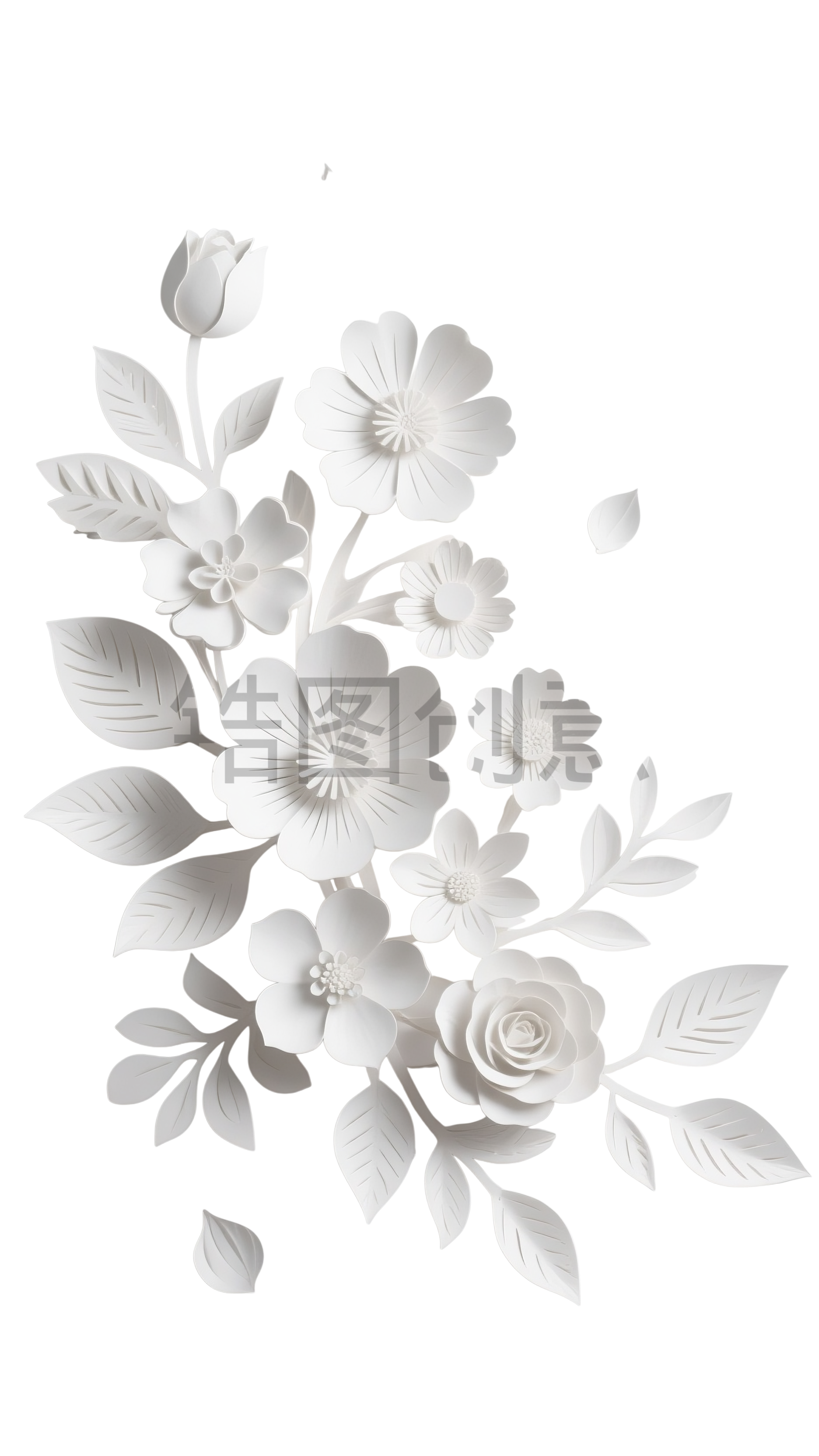 纸雕植物花元素