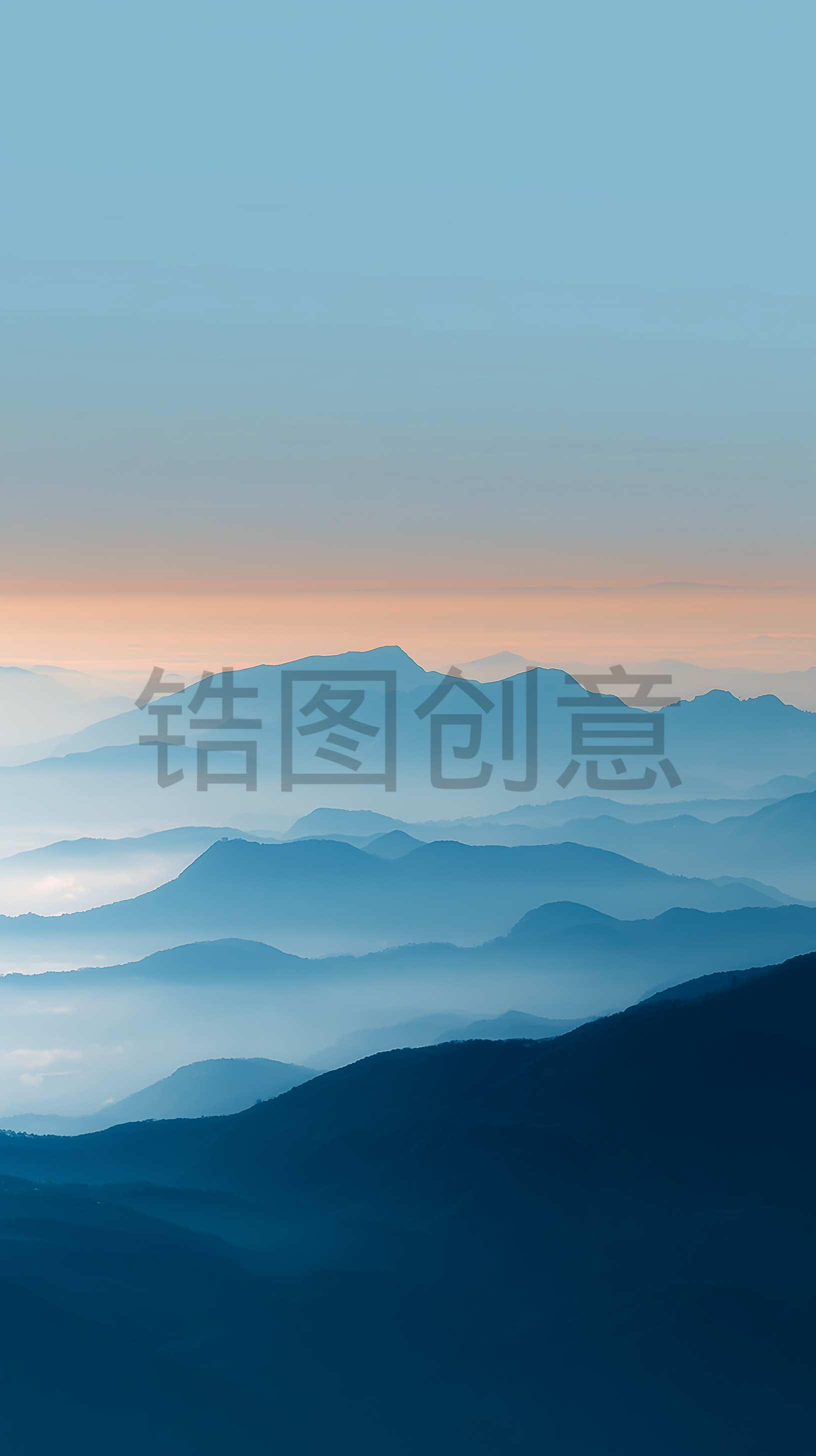 蓝色自然风光山背景素材