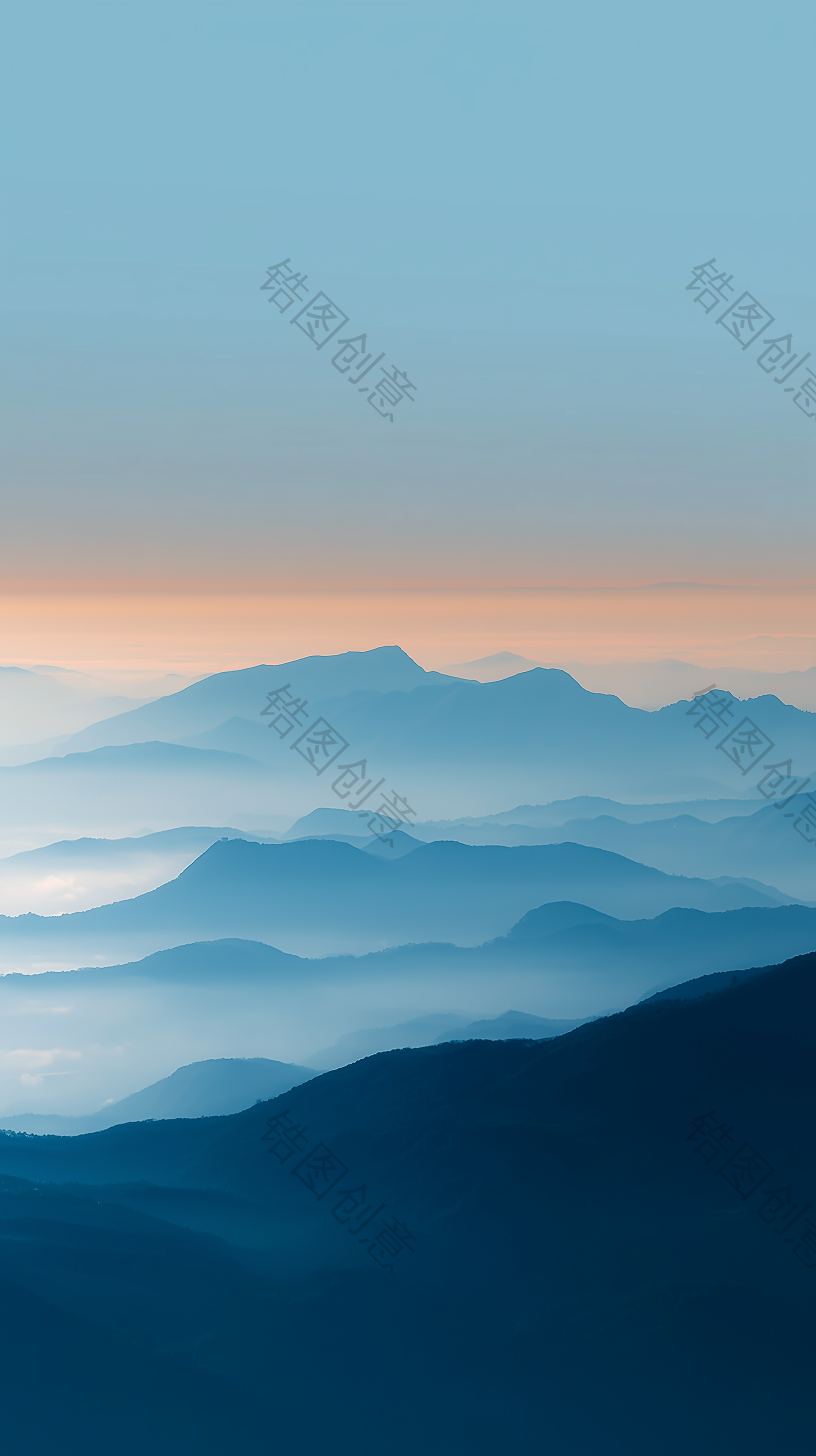 蓝色自然风光山背景素材