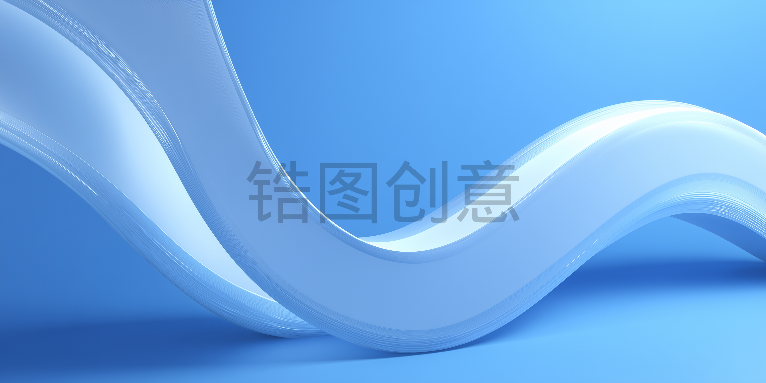 蓝色曲线起伏空间背景