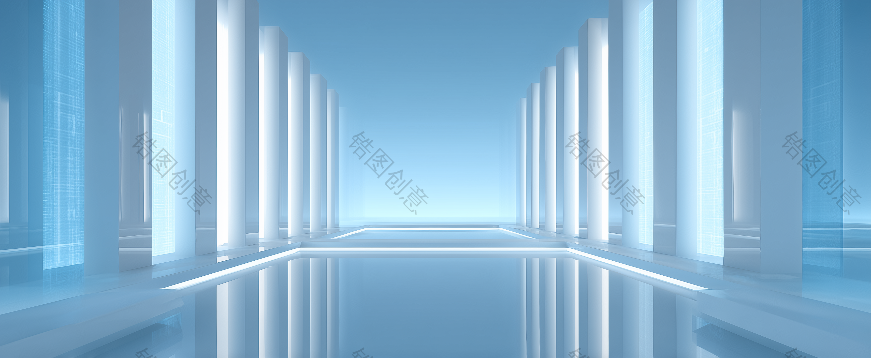 蓝色大气空间背景
