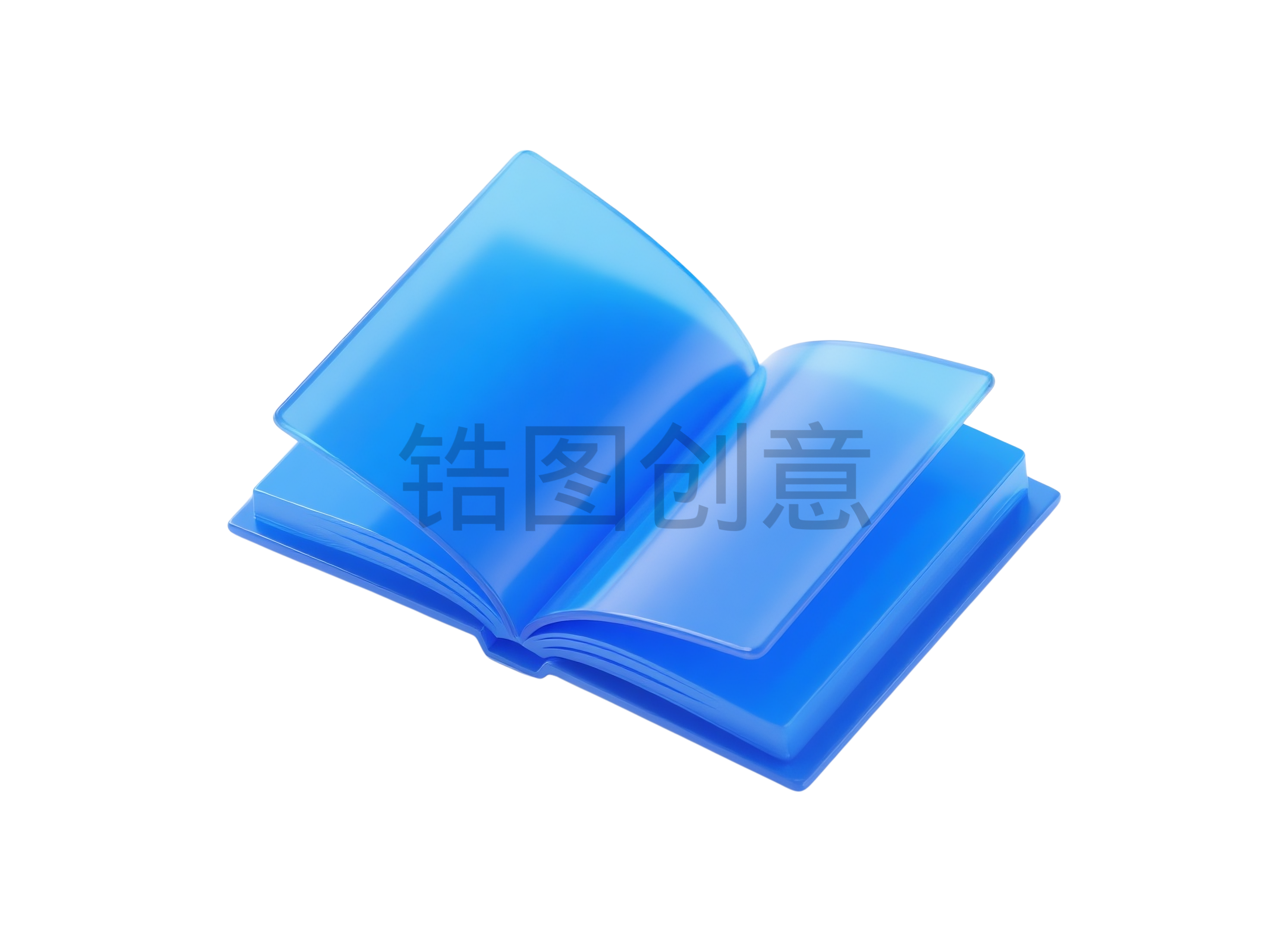 蓝色图书书本UI图标元素