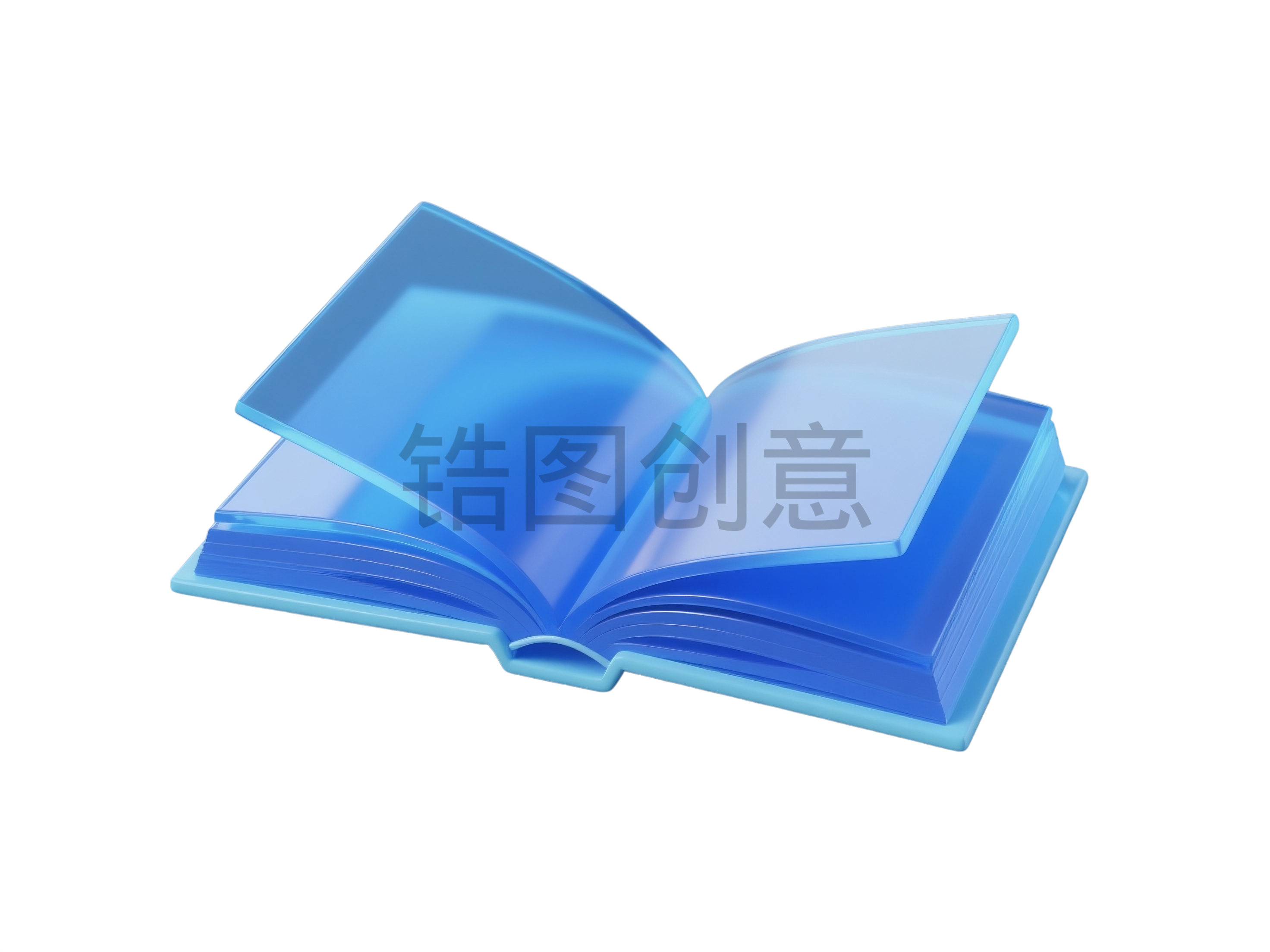 蓝色图书书本UI图标元素
