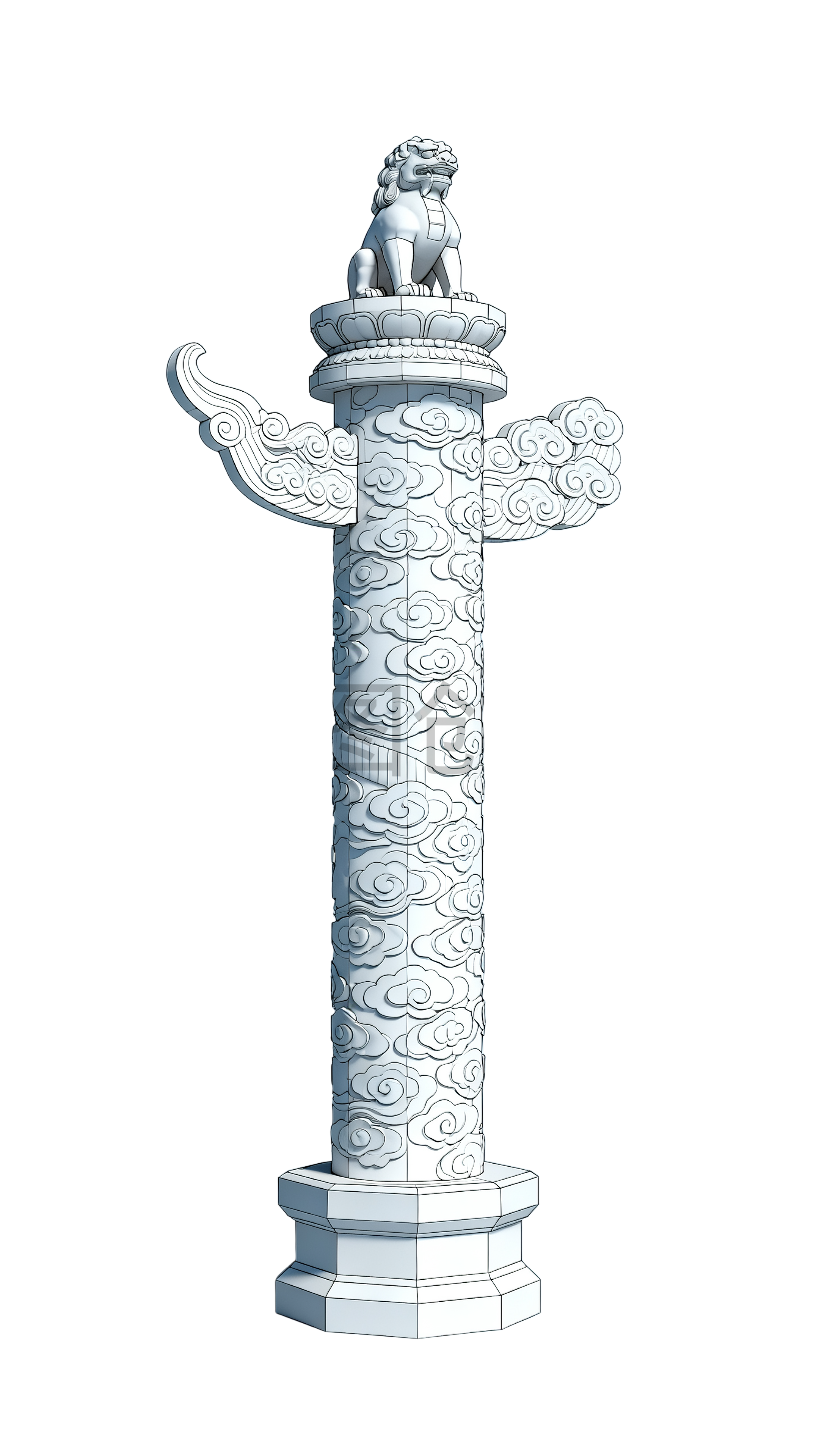 3d立体华表质感元素