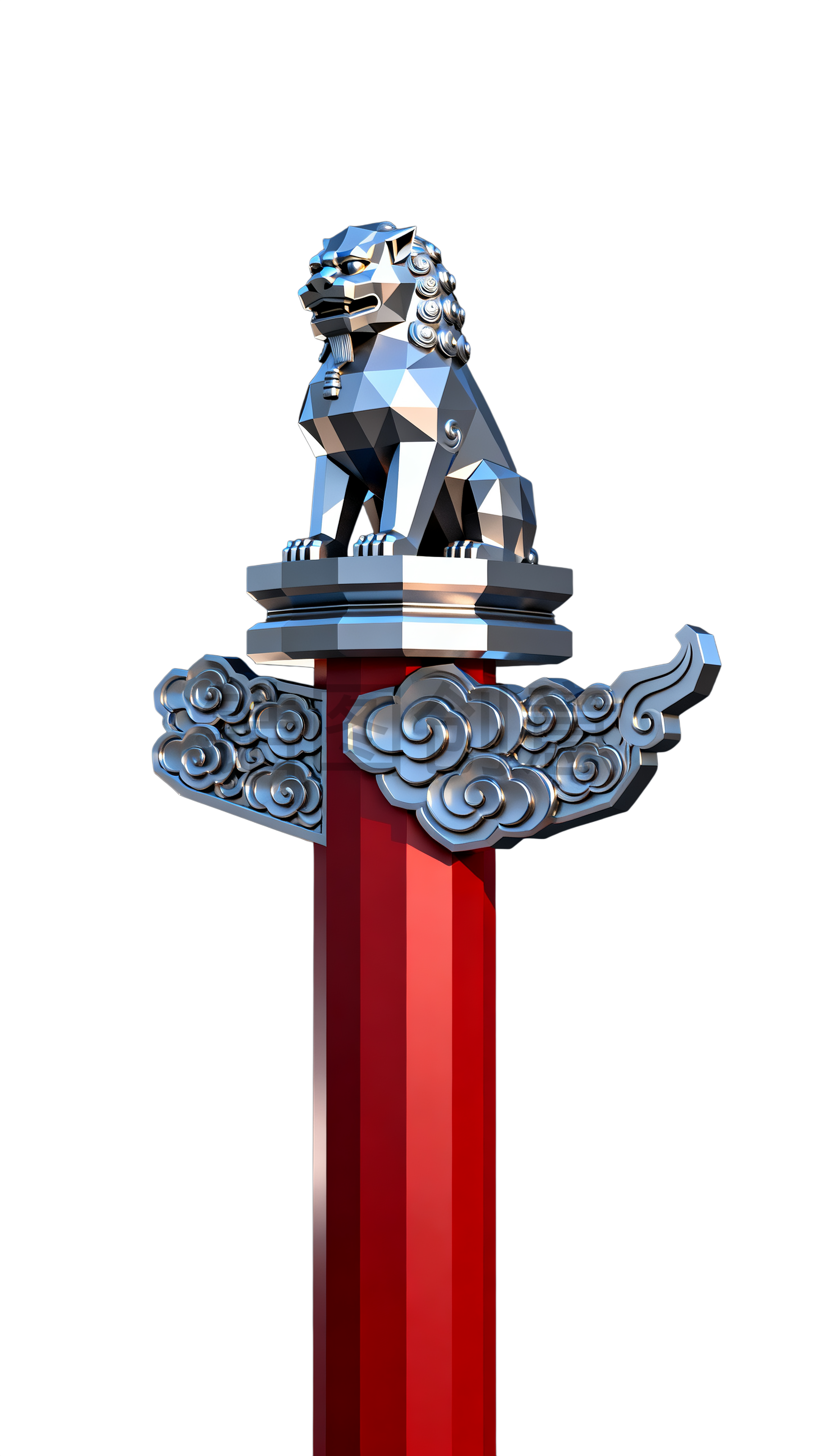 3d立体华表金属质感元素