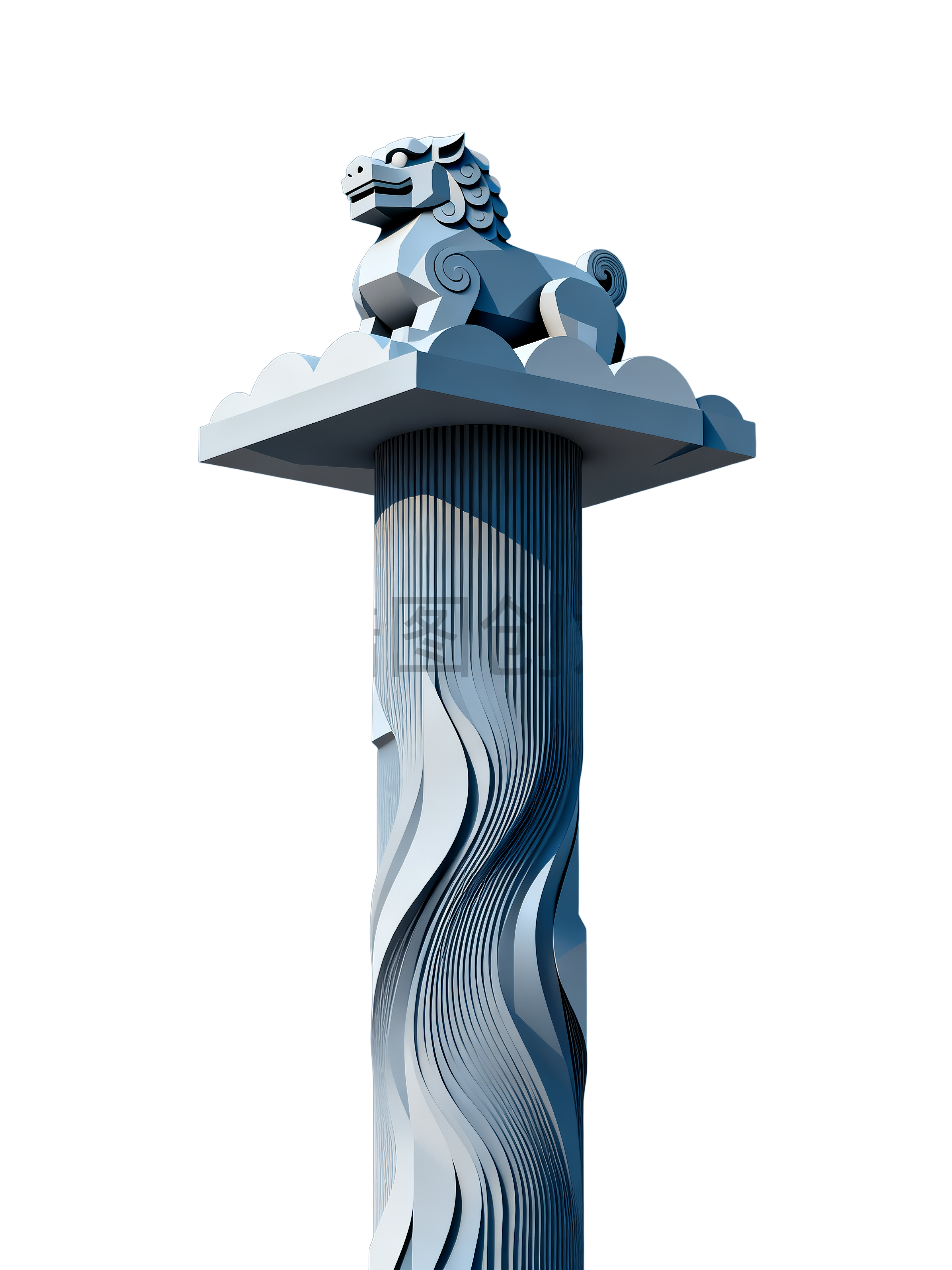 3d立体华表质感元素