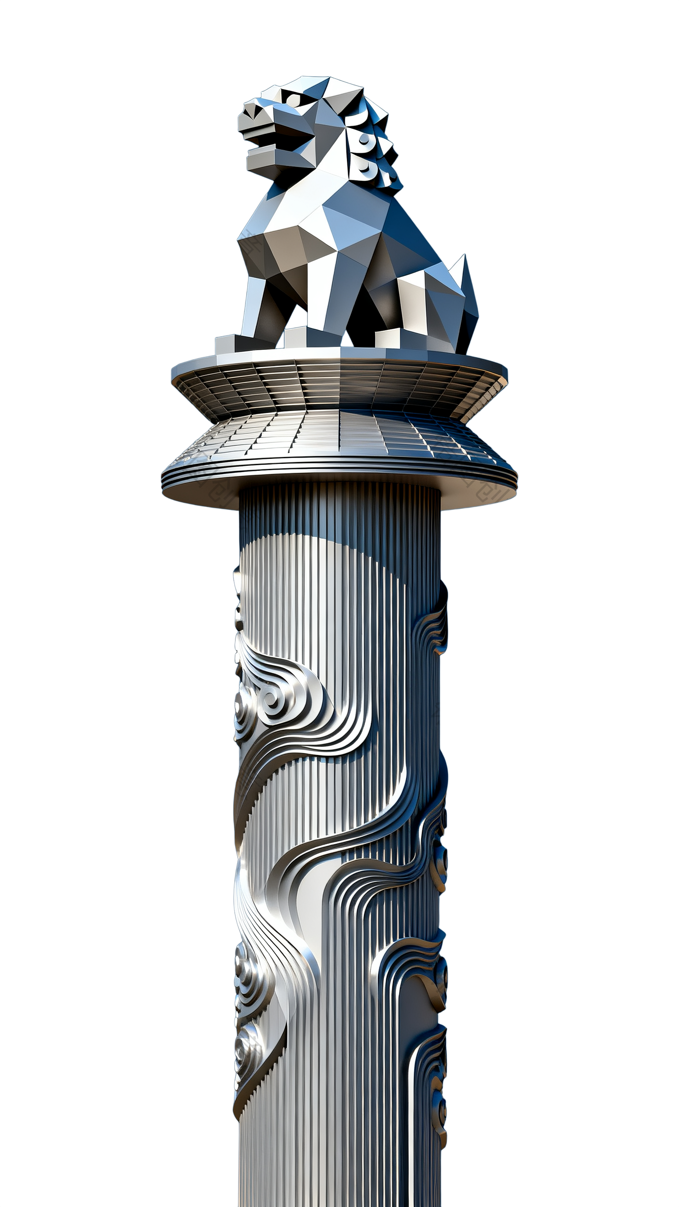 3d立体华表质感元素