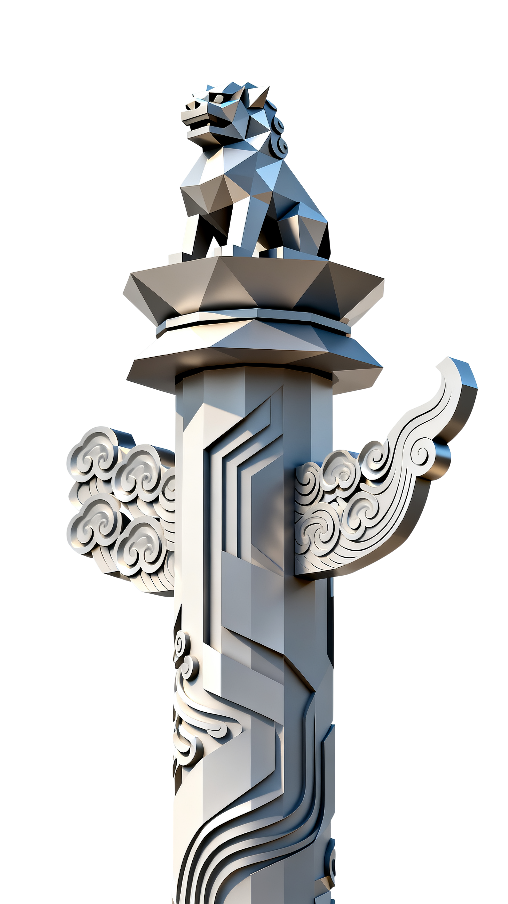 3d立体华表质感元素