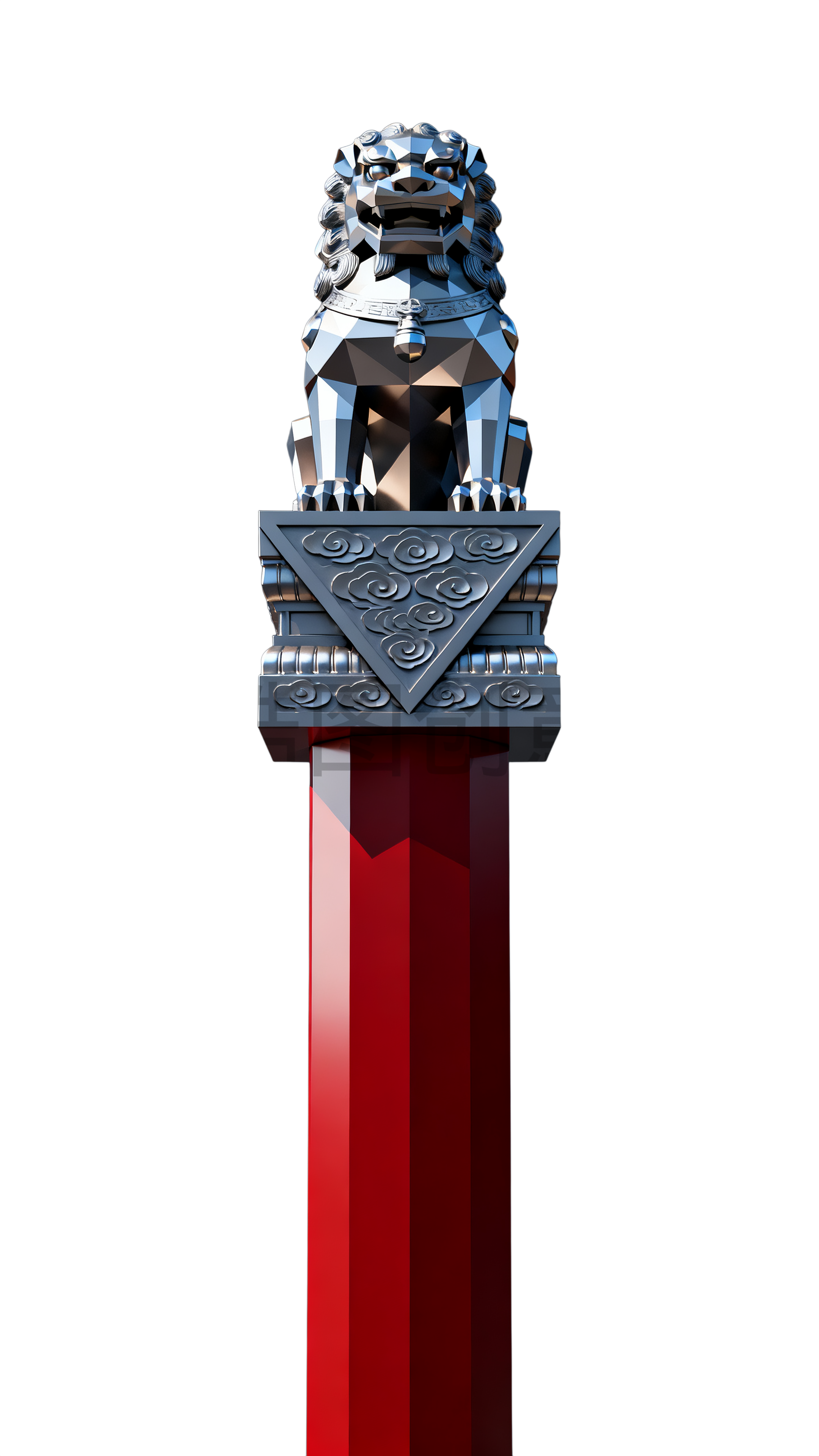 3d立体华表金属质感元素