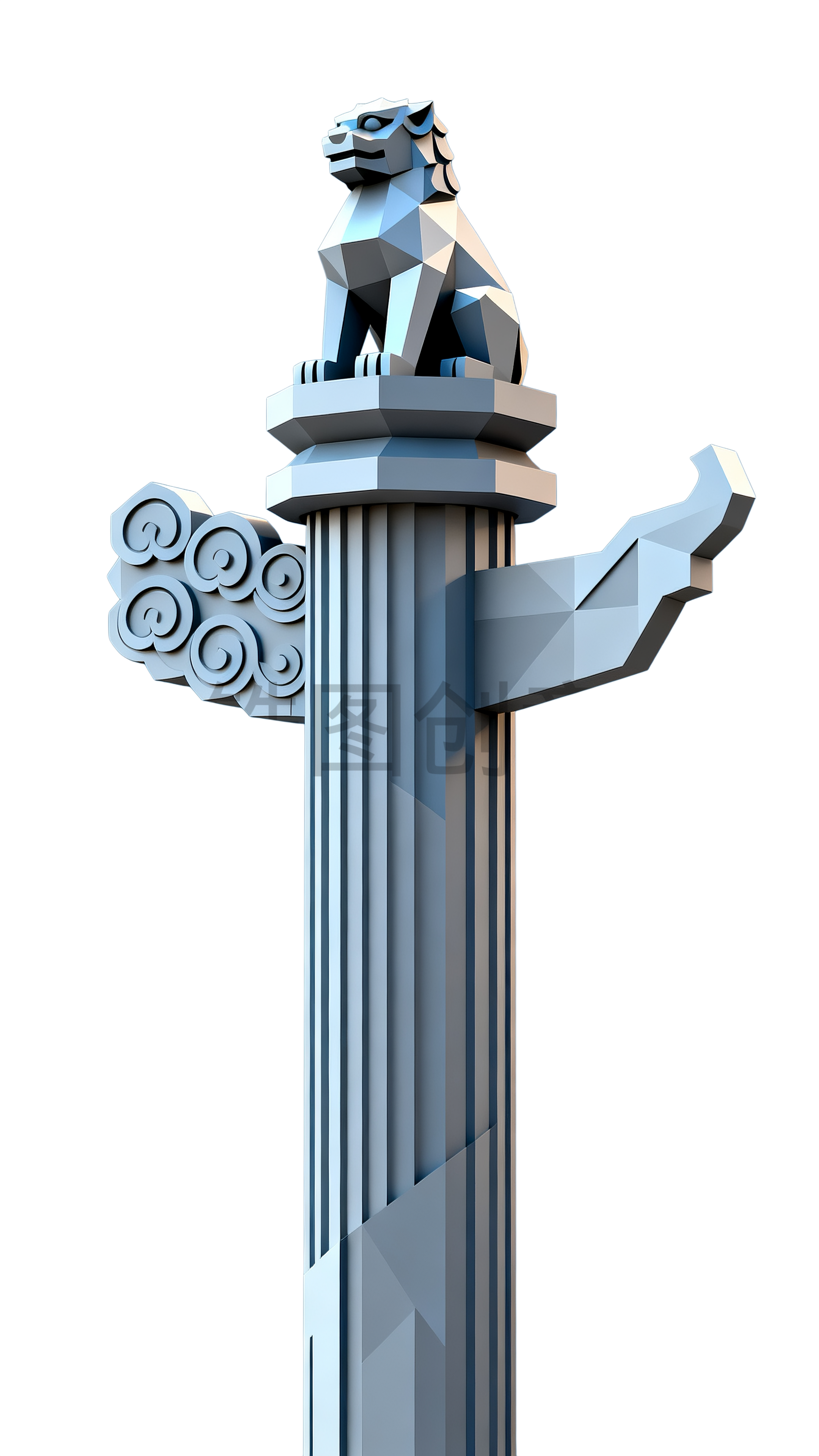 3d立体华表质感元素