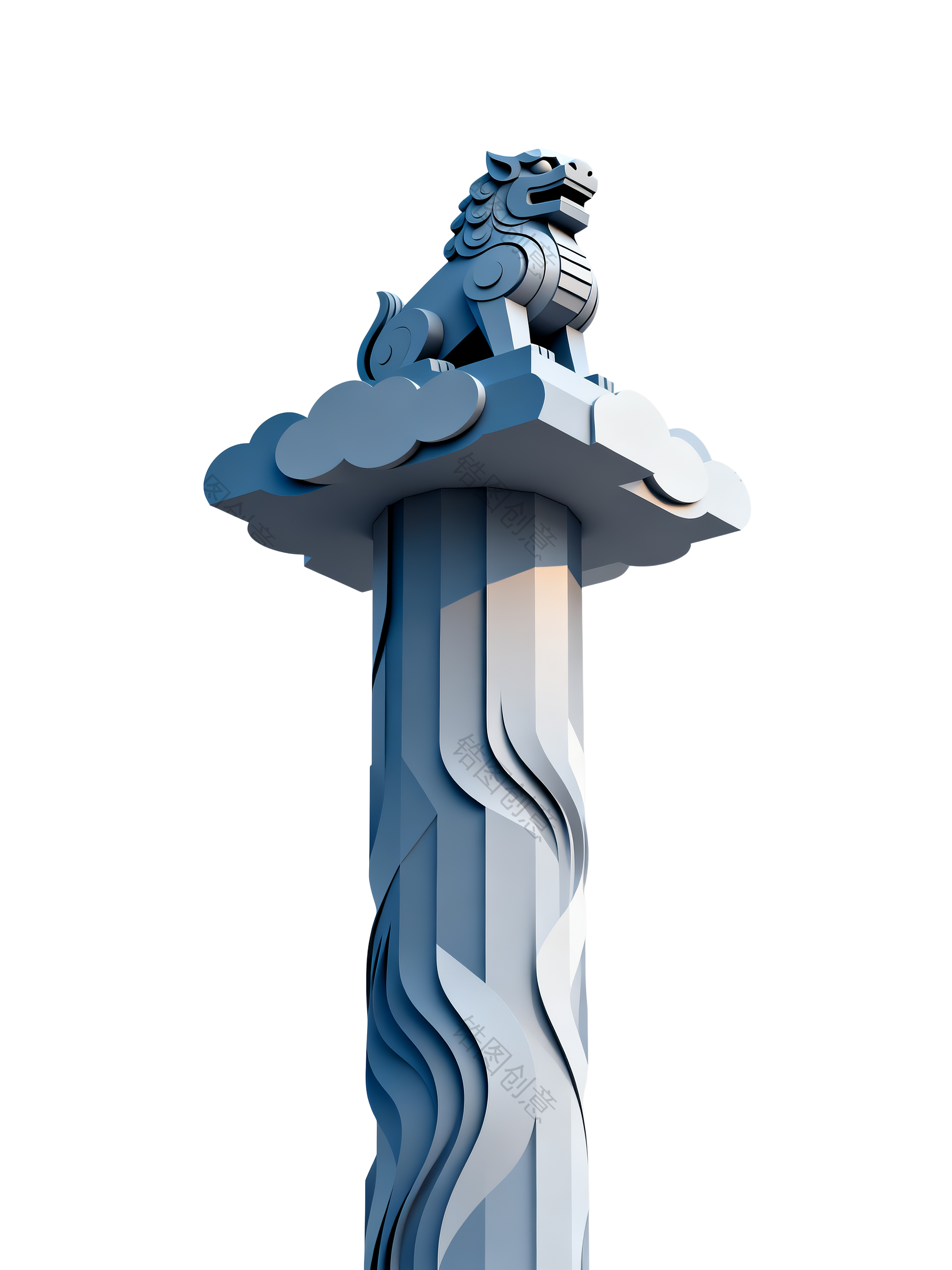 3d立体华表质感元素