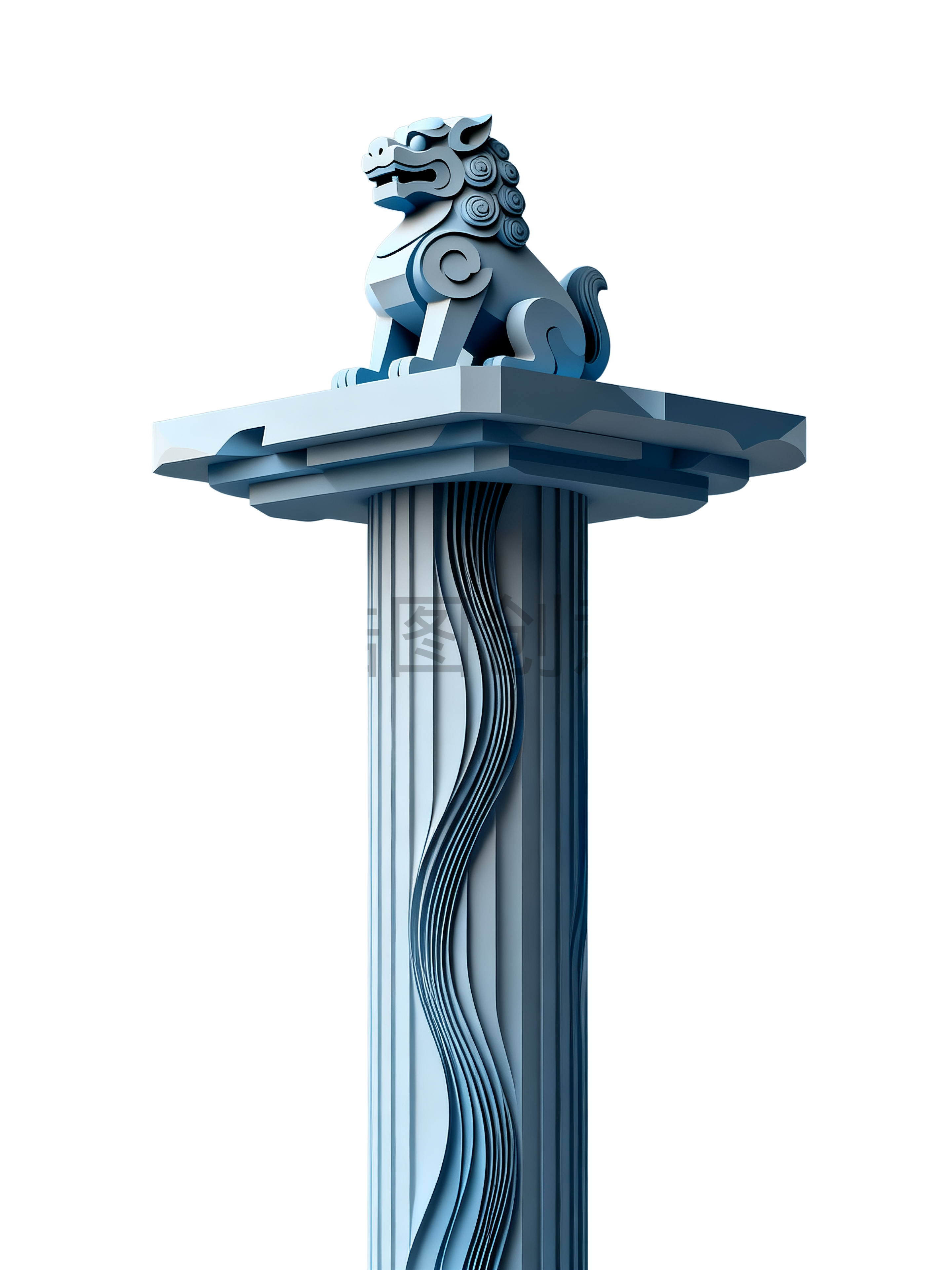 3d立体华表质感元素