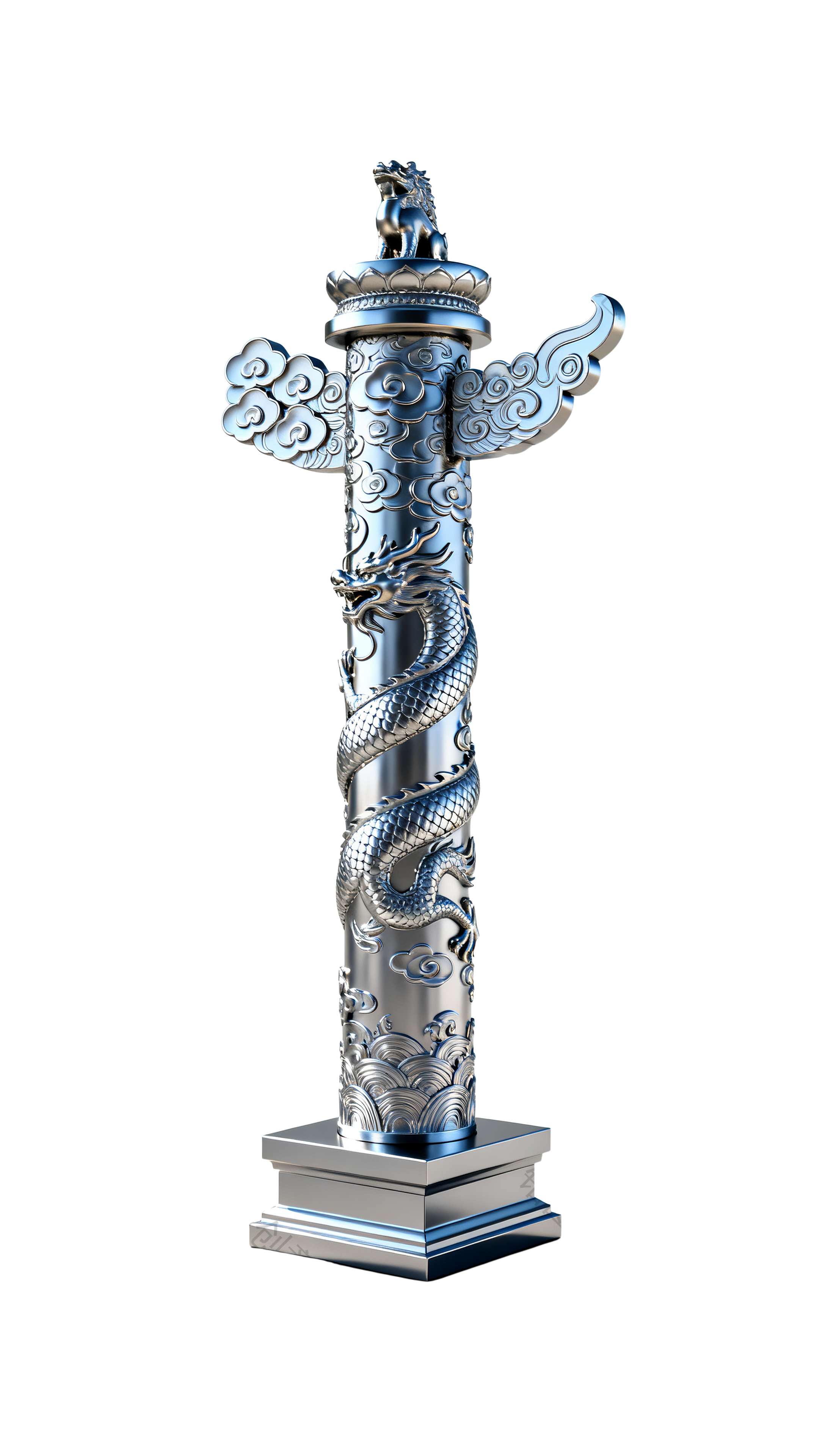 3d立体华表金属质感元素