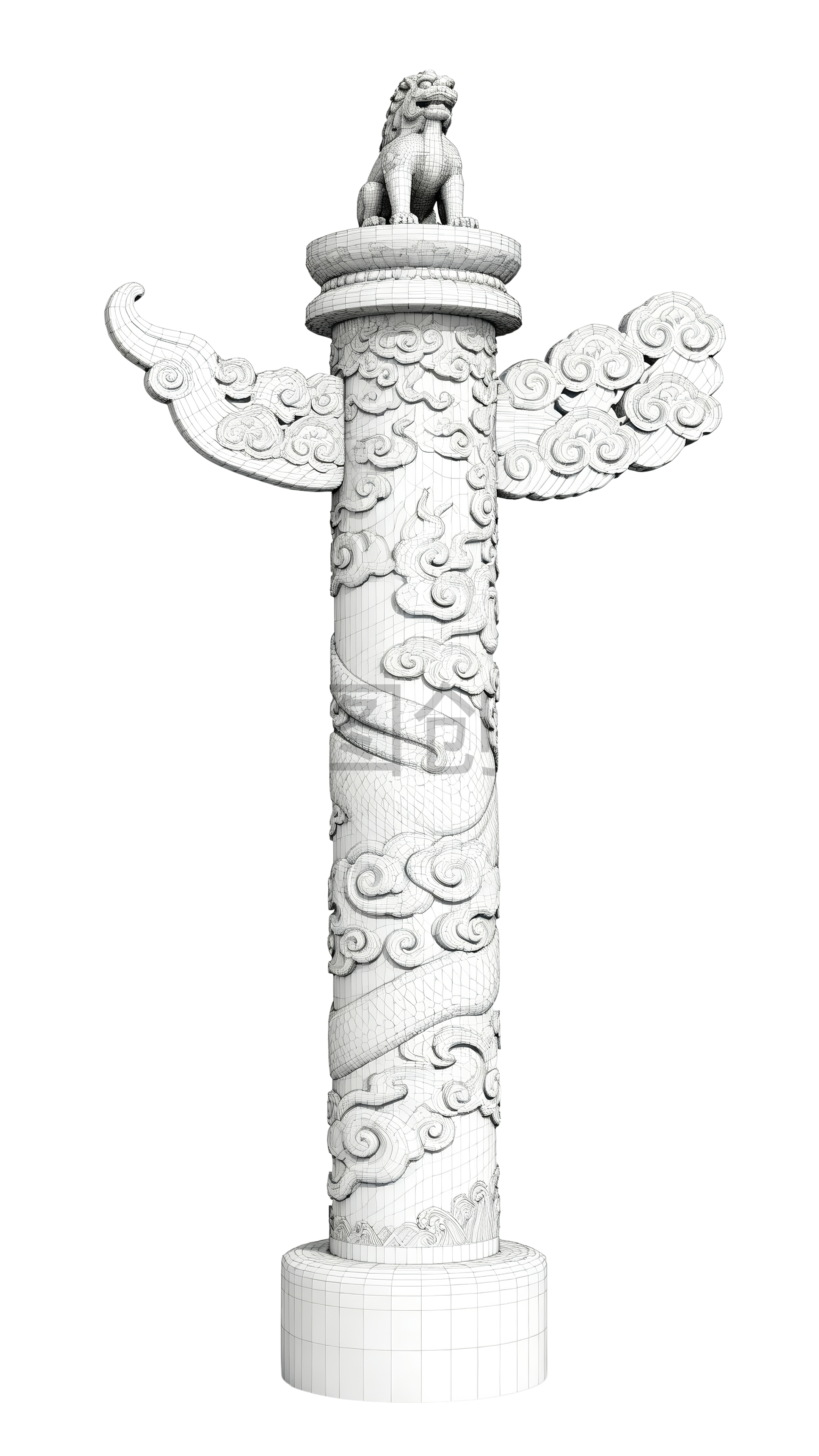 3d立体华表质感元素