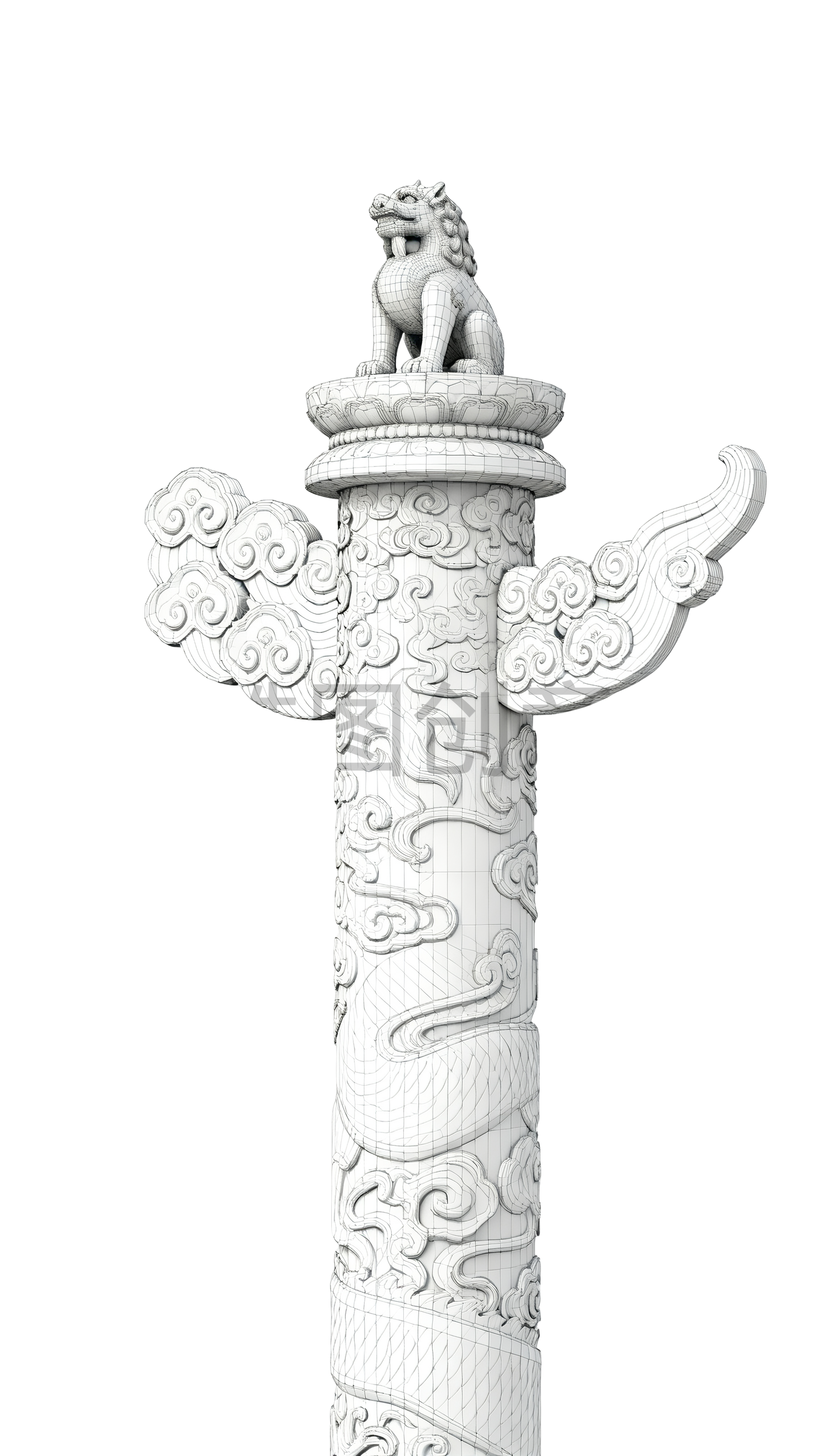 3d立体华表质感元素