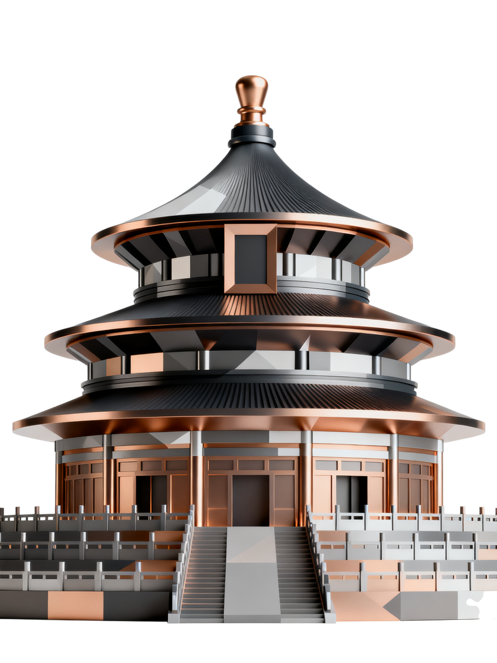 3d质感国风古风建筑元素