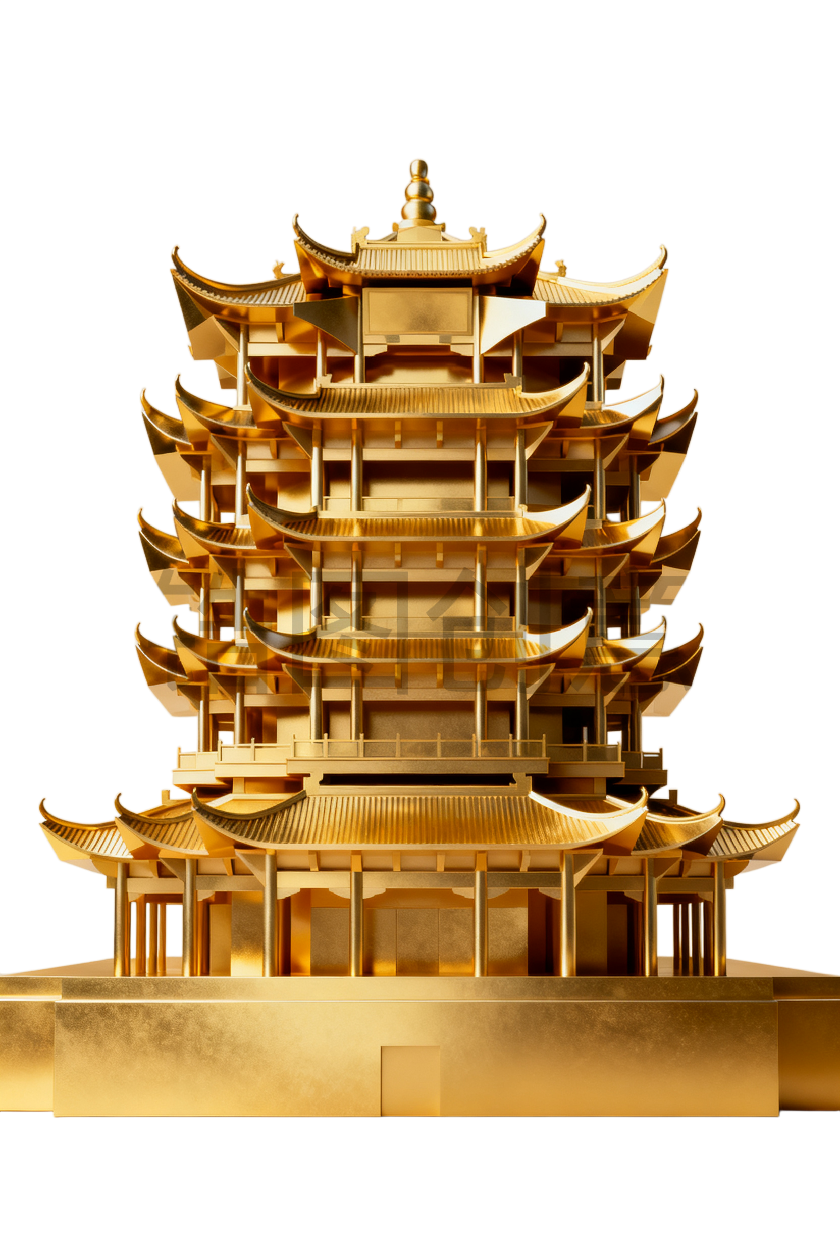 3d金属质感风古风建筑组合元素